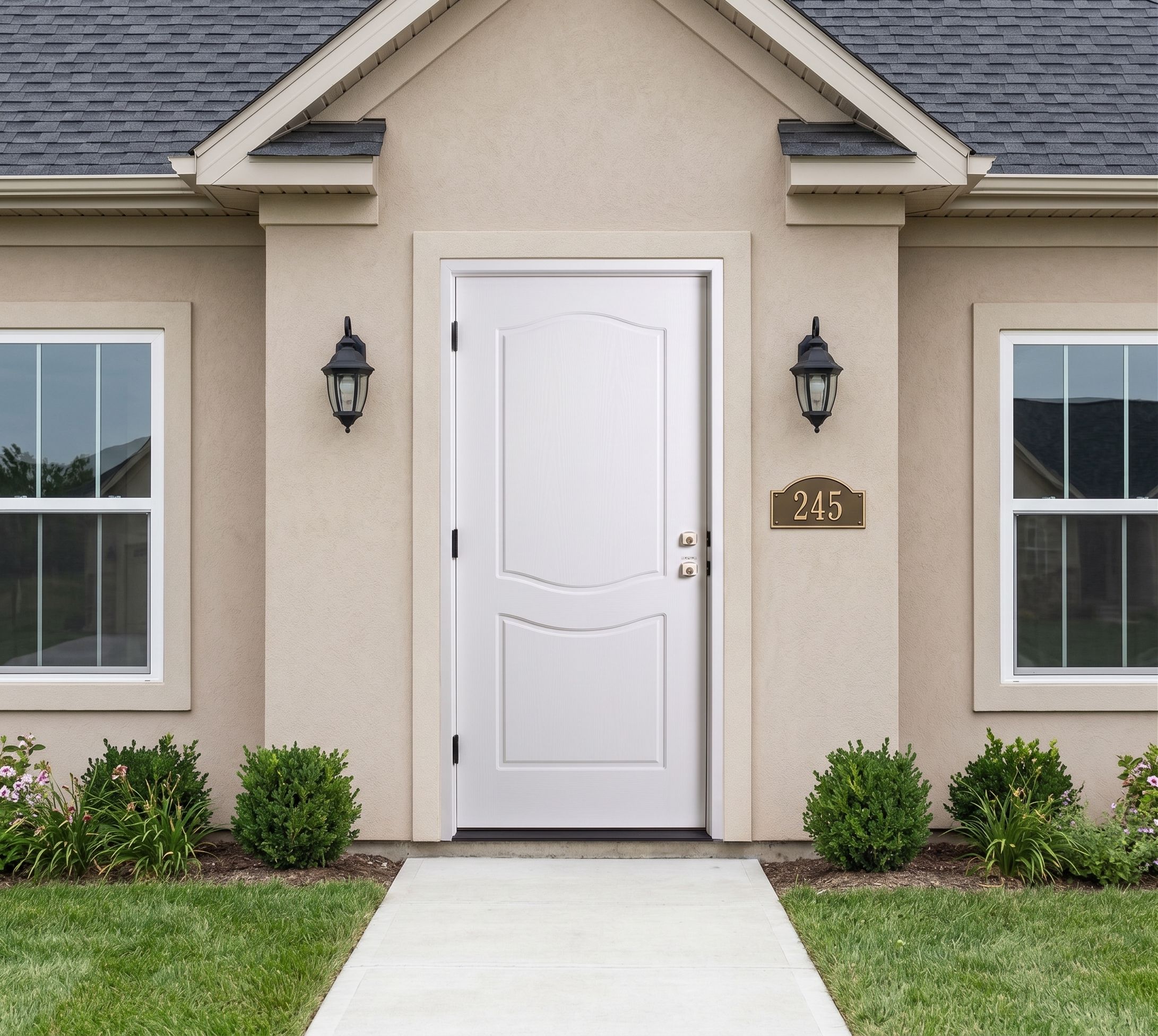 Classic White 2 Panel Arch Top Interior Door (WD-23) thumbnail 2