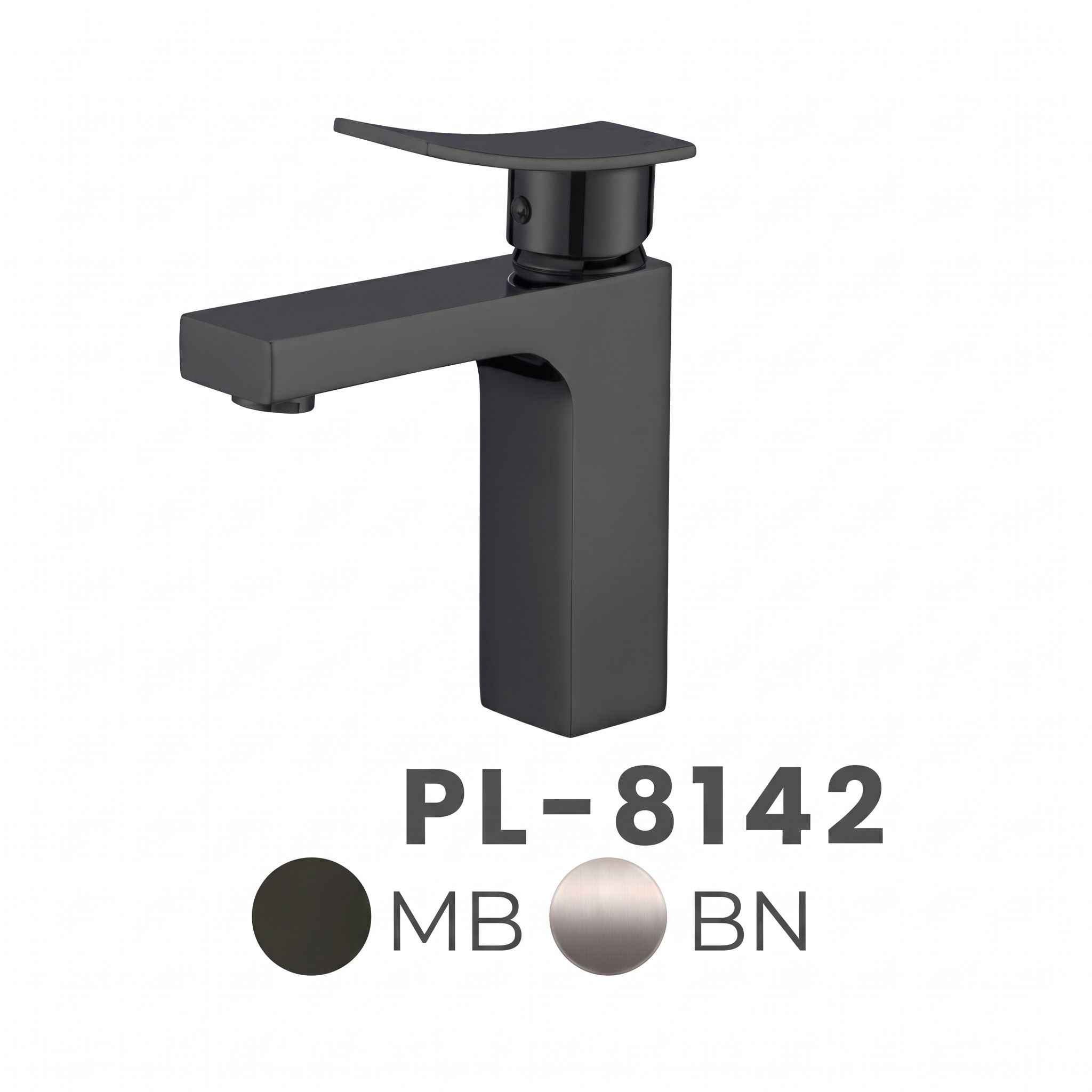 PL-8142 Modern Square Single Handle Bathroom Vanity Faucet