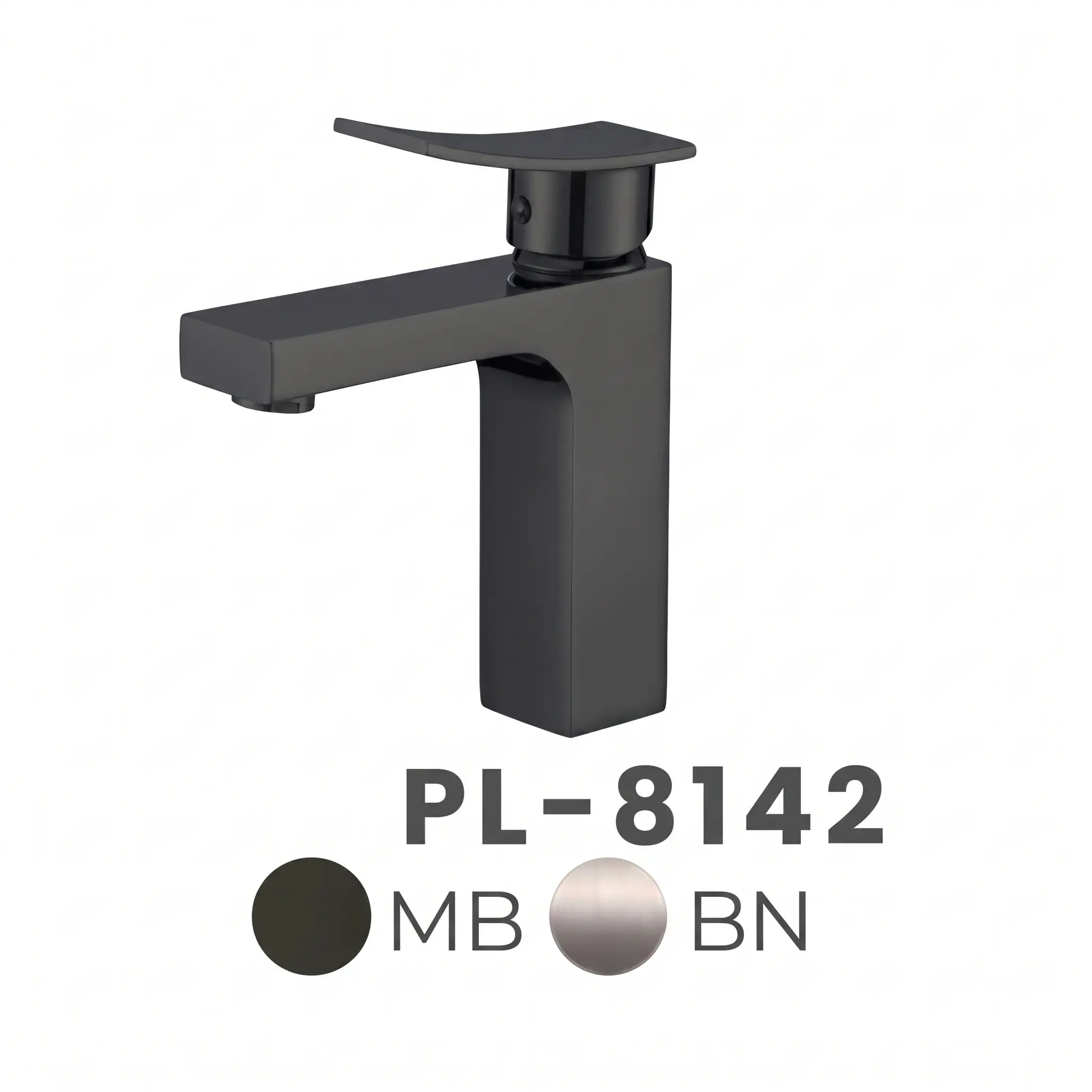 PL-8142 Modern Square Single Handle Bathroom Vanity Faucet