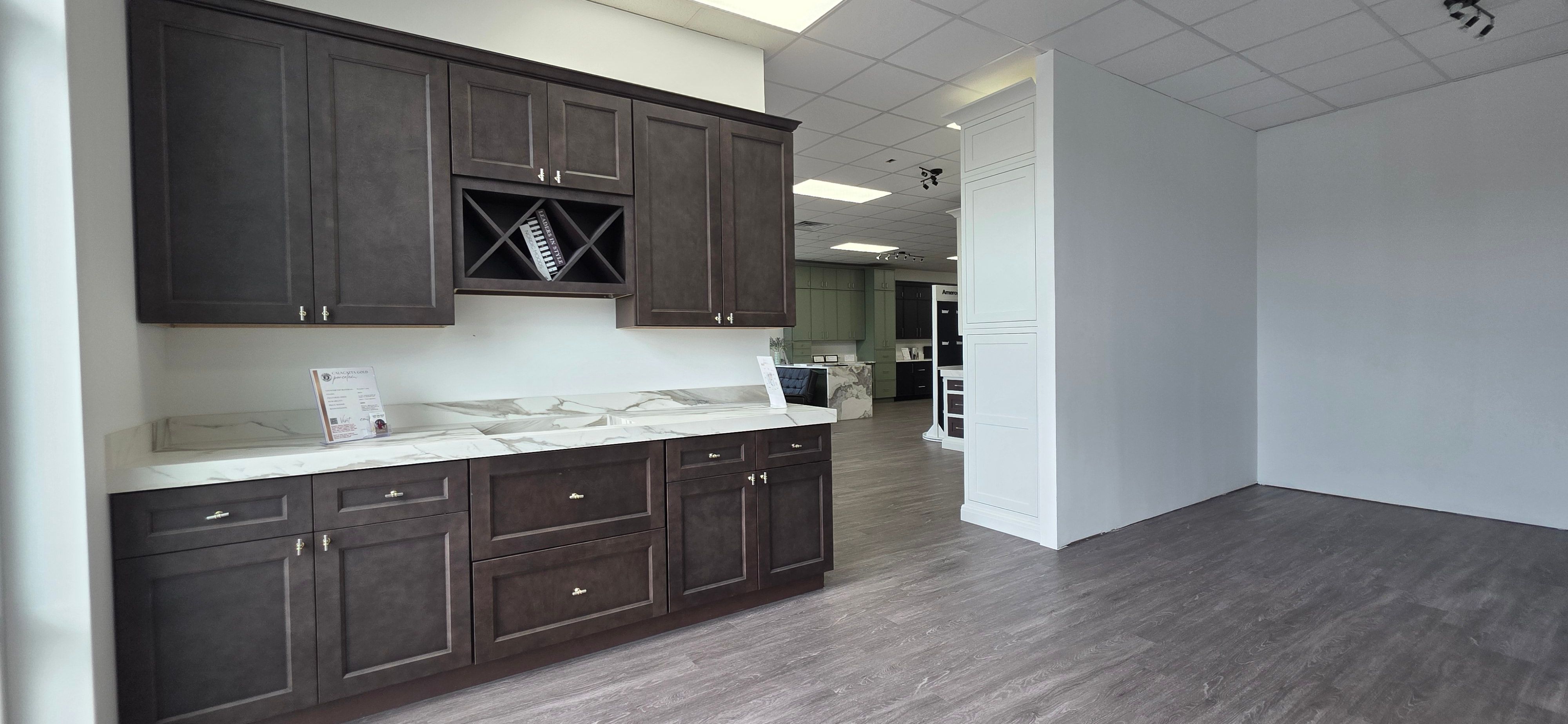 Modern Espresso Wet Bar & Wine Cabinet Unit thumbnail 3