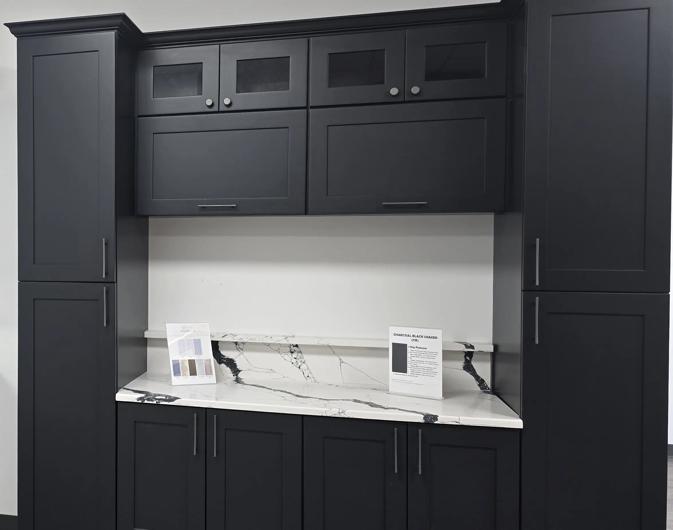 Charcoal Black Shaker Coffee Bar & Buffet Unit