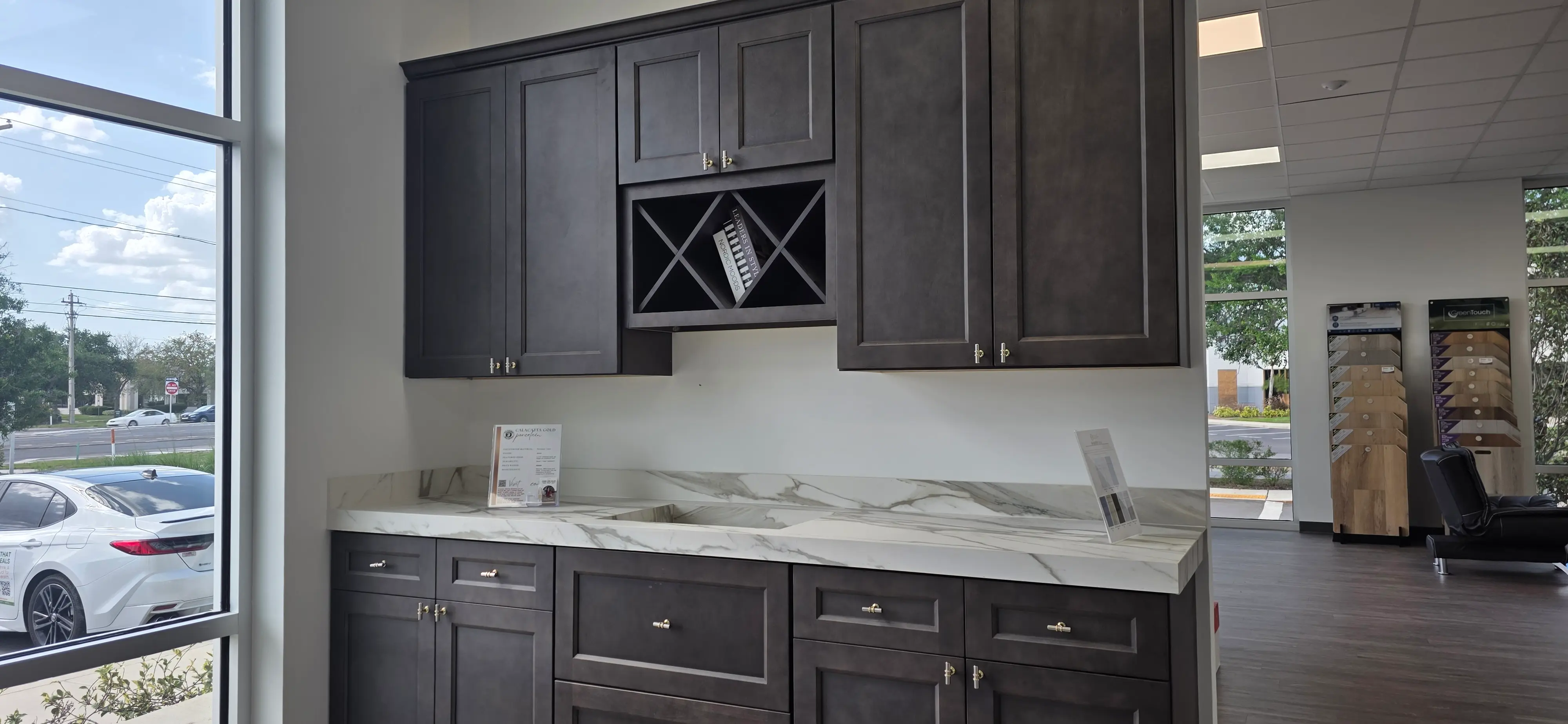 Modern Espresso Wet Bar & Wine Cabinet Unit