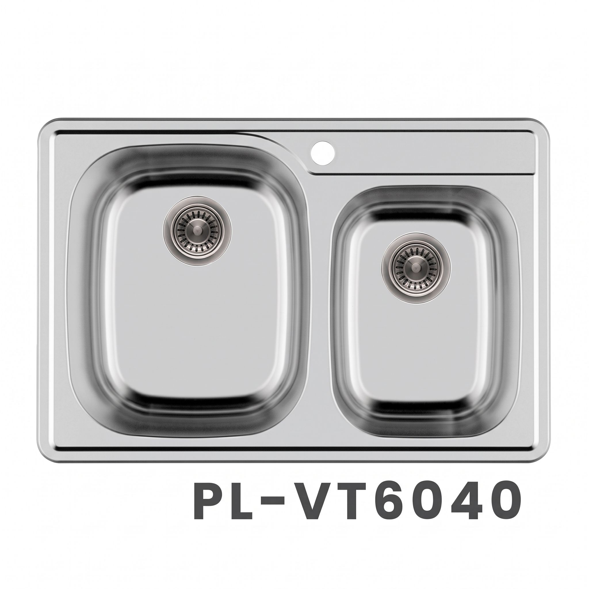 PL-VT6040 Top Mount Stainless Steel Double Bowl Kitchen Sink
