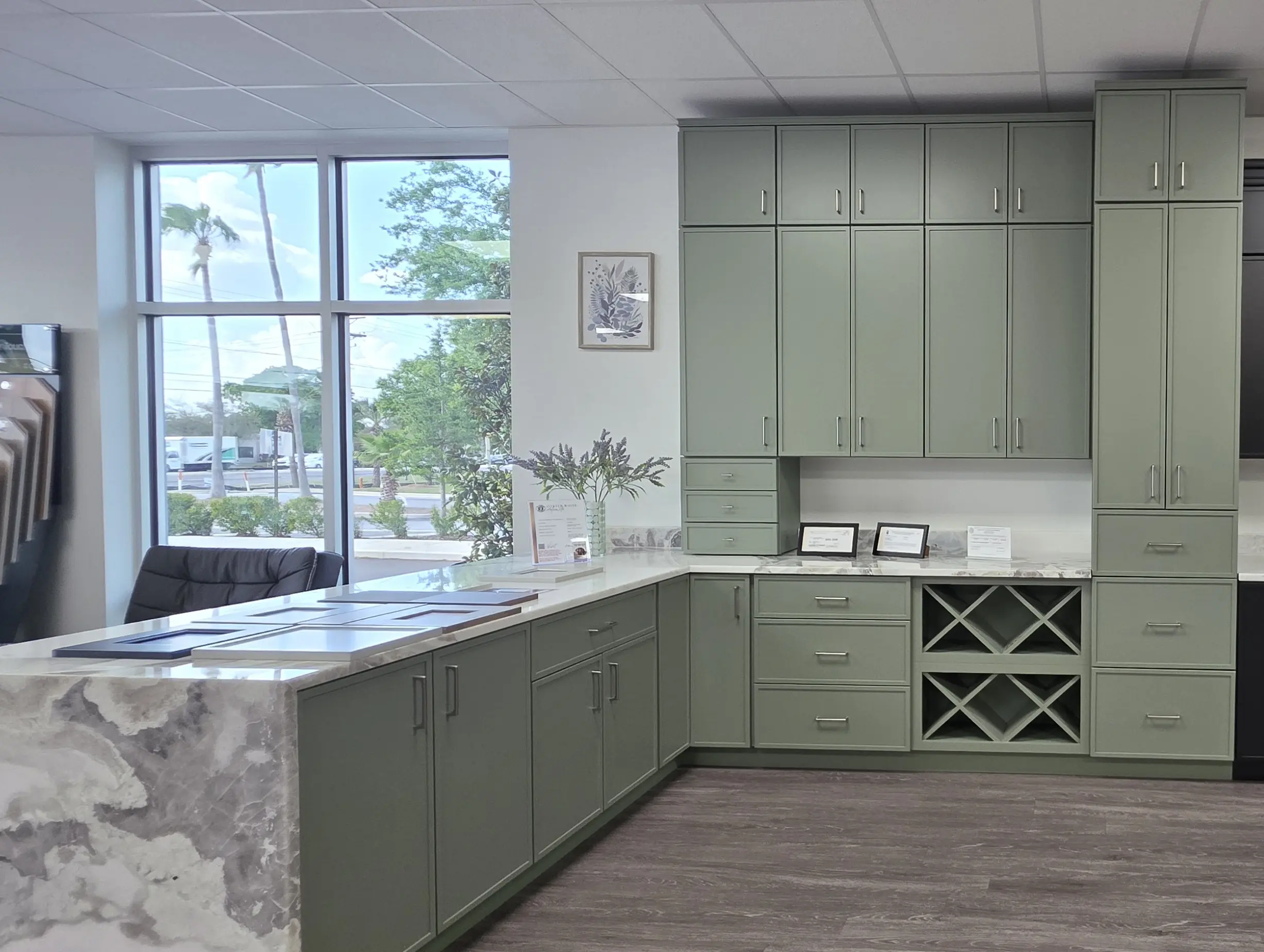 Modern Sage Green Shaker Kitchen 