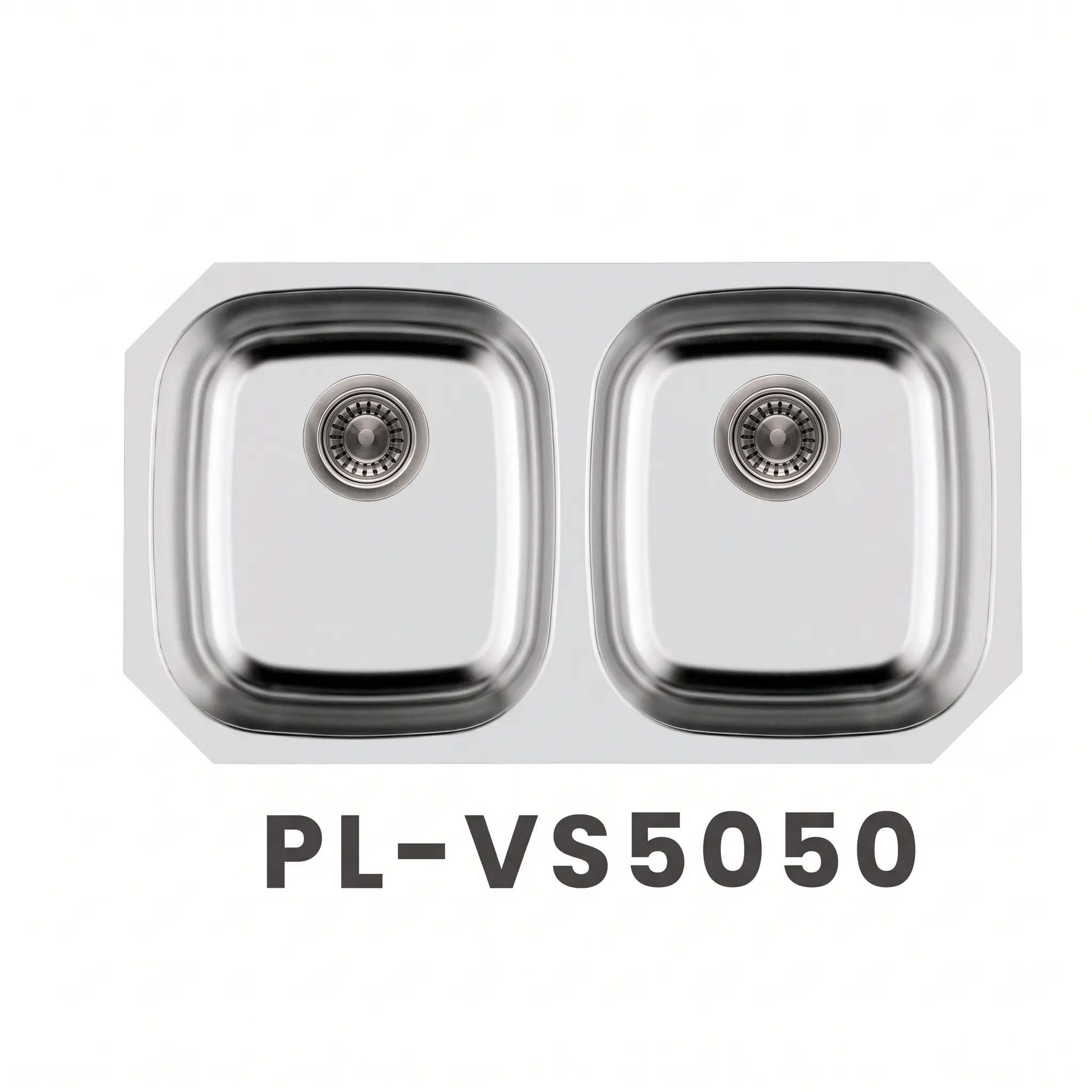 PL-VS5050 Stainless Steel Undermount 50/50 Equal Double Bowl Kitchen Sink