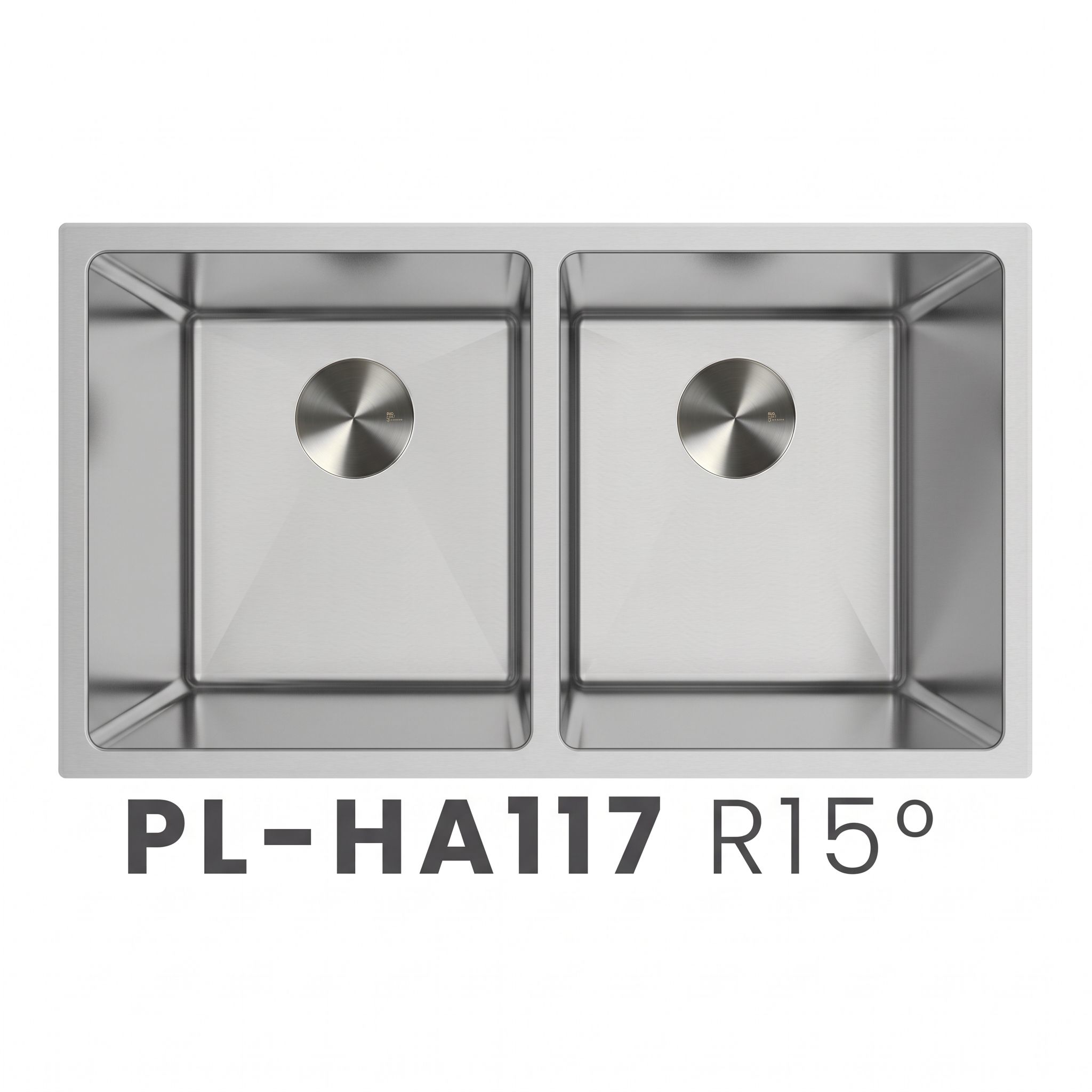 PL-HA117 R15° Stainless Steel Undermount 50/50 Double Bowl Kitchen Sink