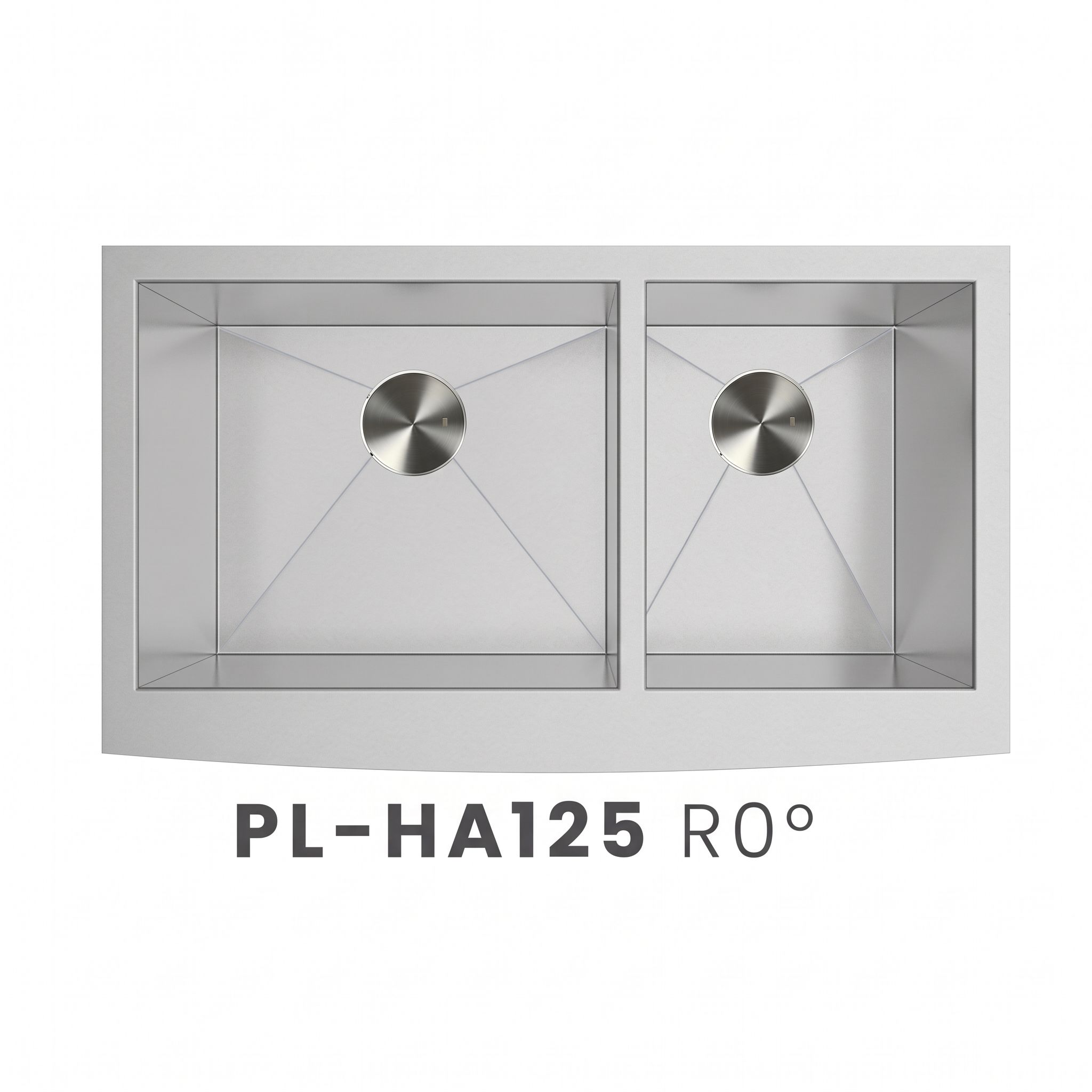 PL-HA125 R0° Stainless Steel Double Bowl Farmhouse Apron Front Sink