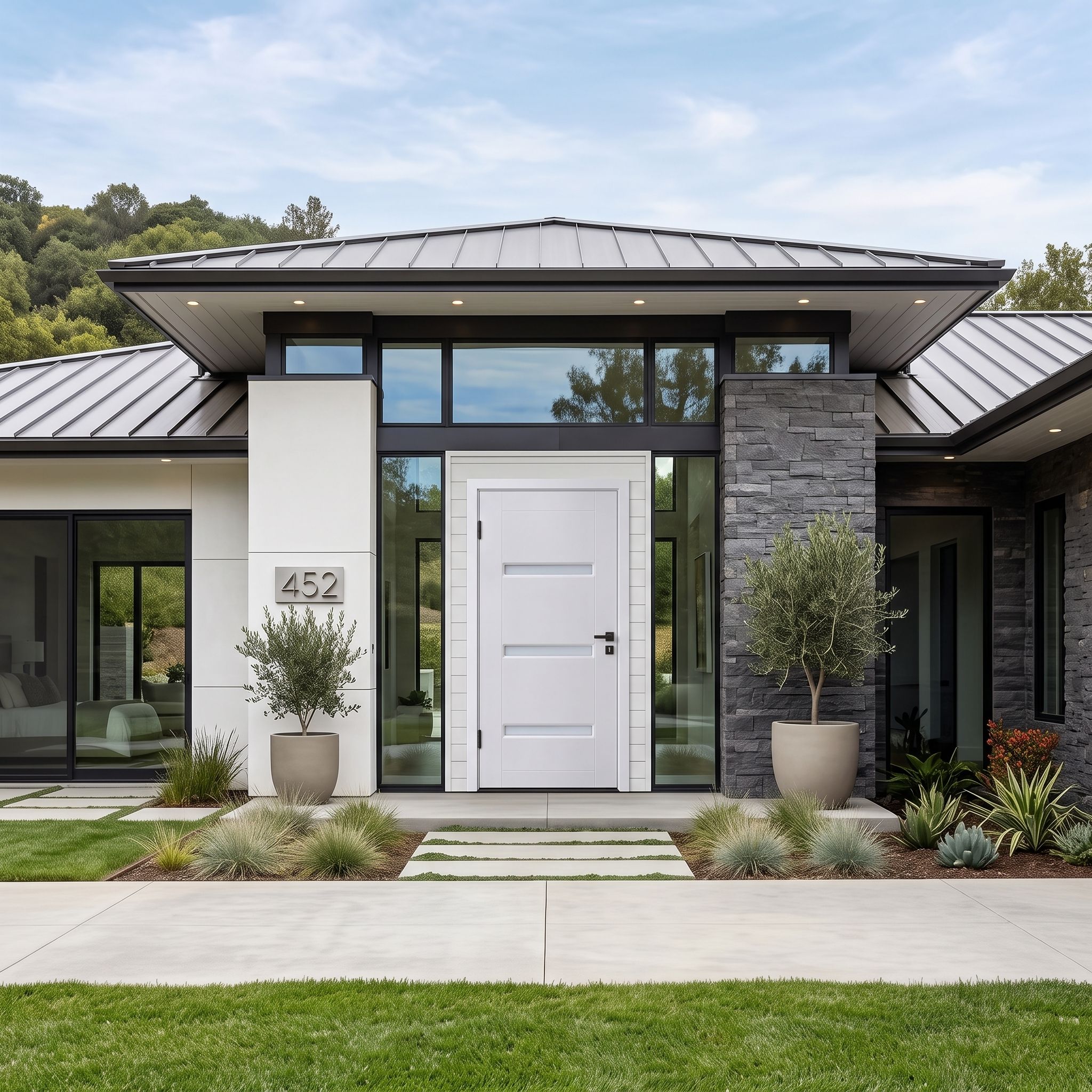 Modern 3 Lite Glass Door  thumbnail 2