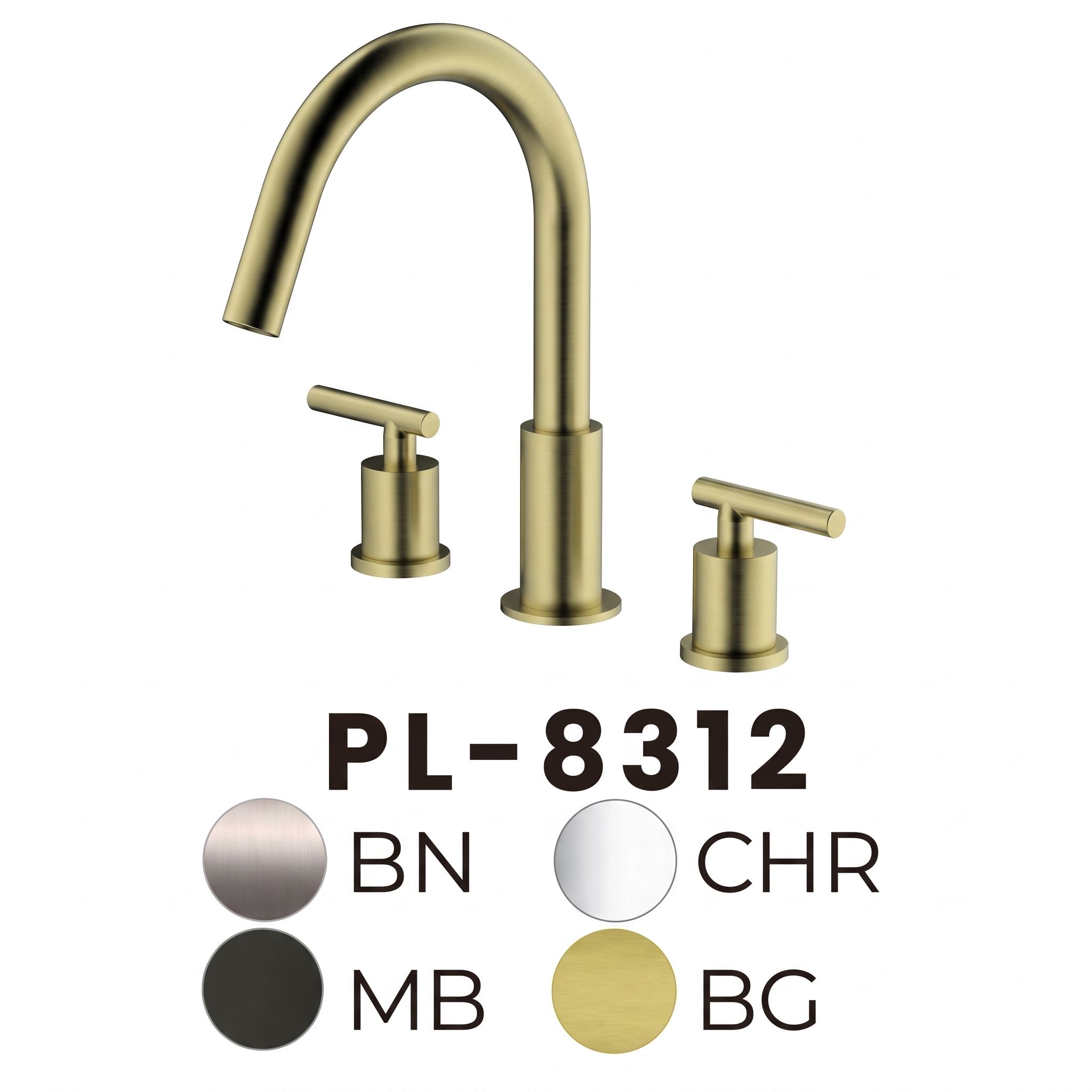 PL-8312 Two-Handle Widespread Bathroom Vanity Faucet
