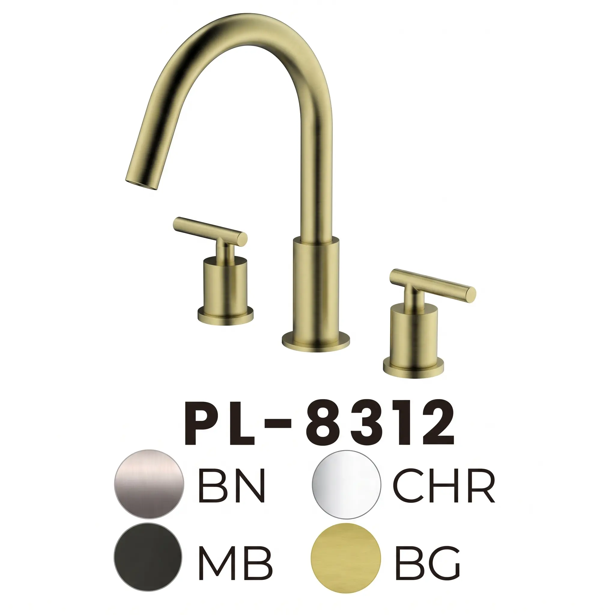 PL-8312 Two-Handle Widespread Bathroom Vanity Faucet
