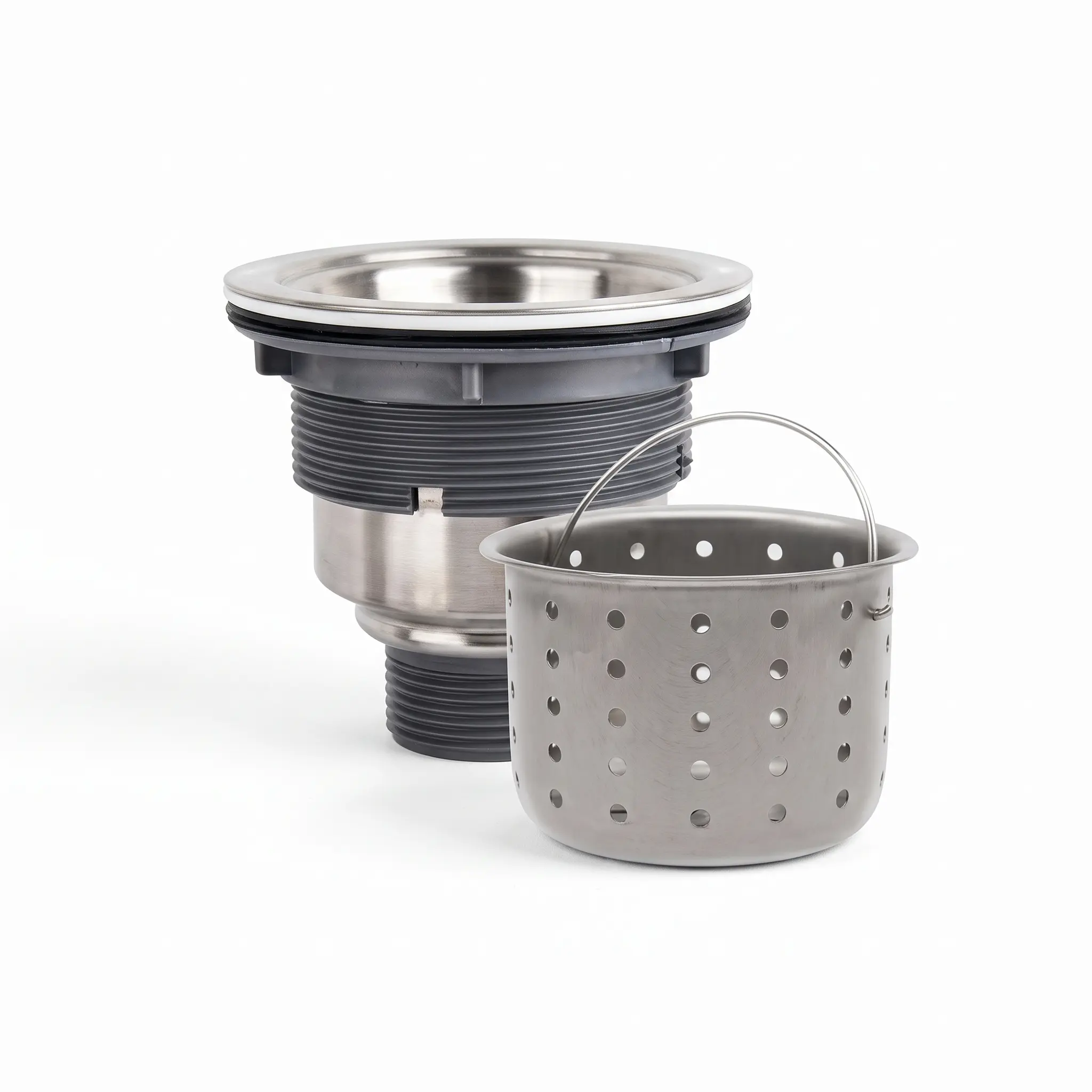 Deluxe Stainless Steel Kitchen Sink Drain Strainer with Lift Out Handle Basket