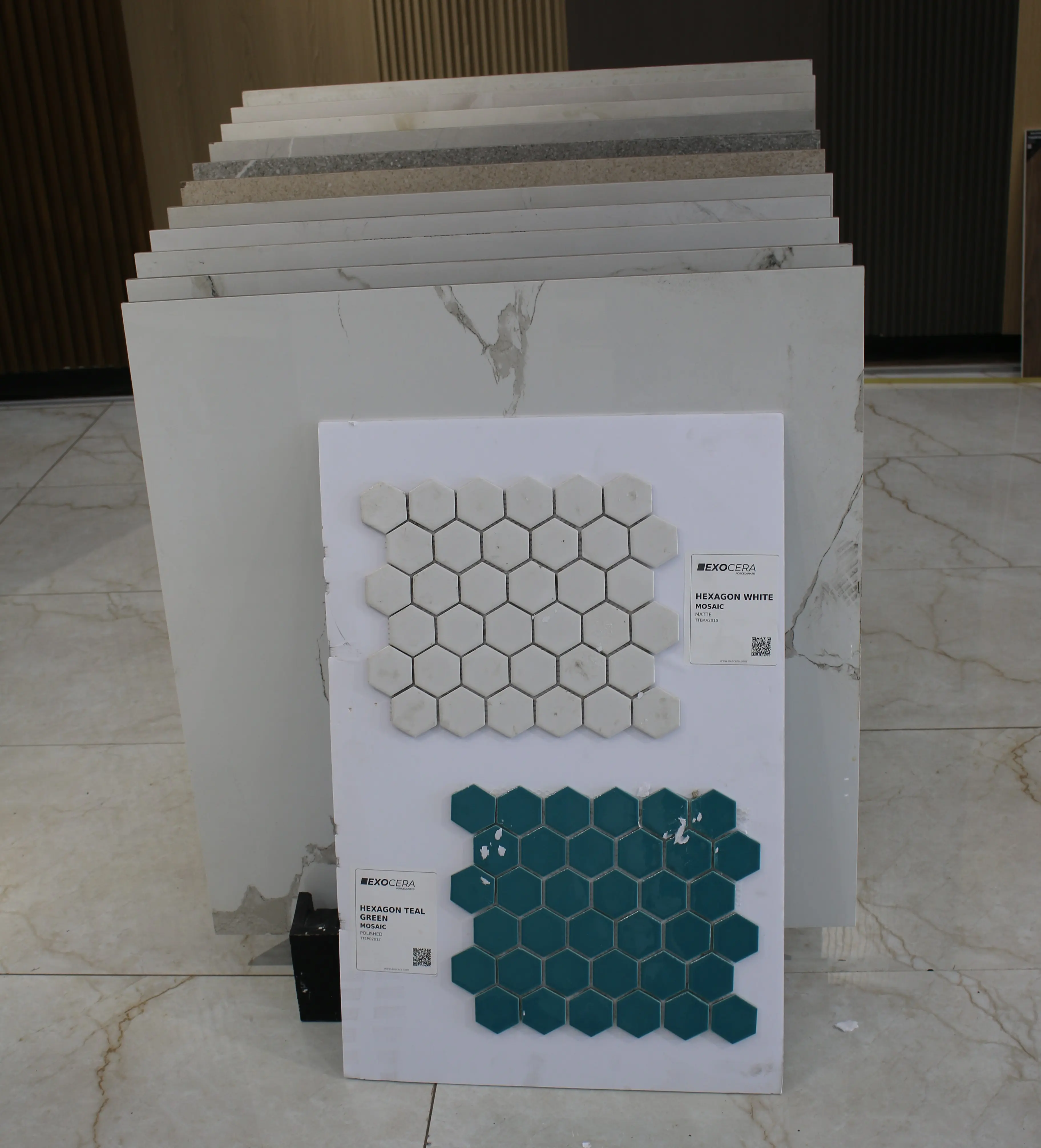 Exocera Hexagon Porcelain Mosaic Tile Sheets