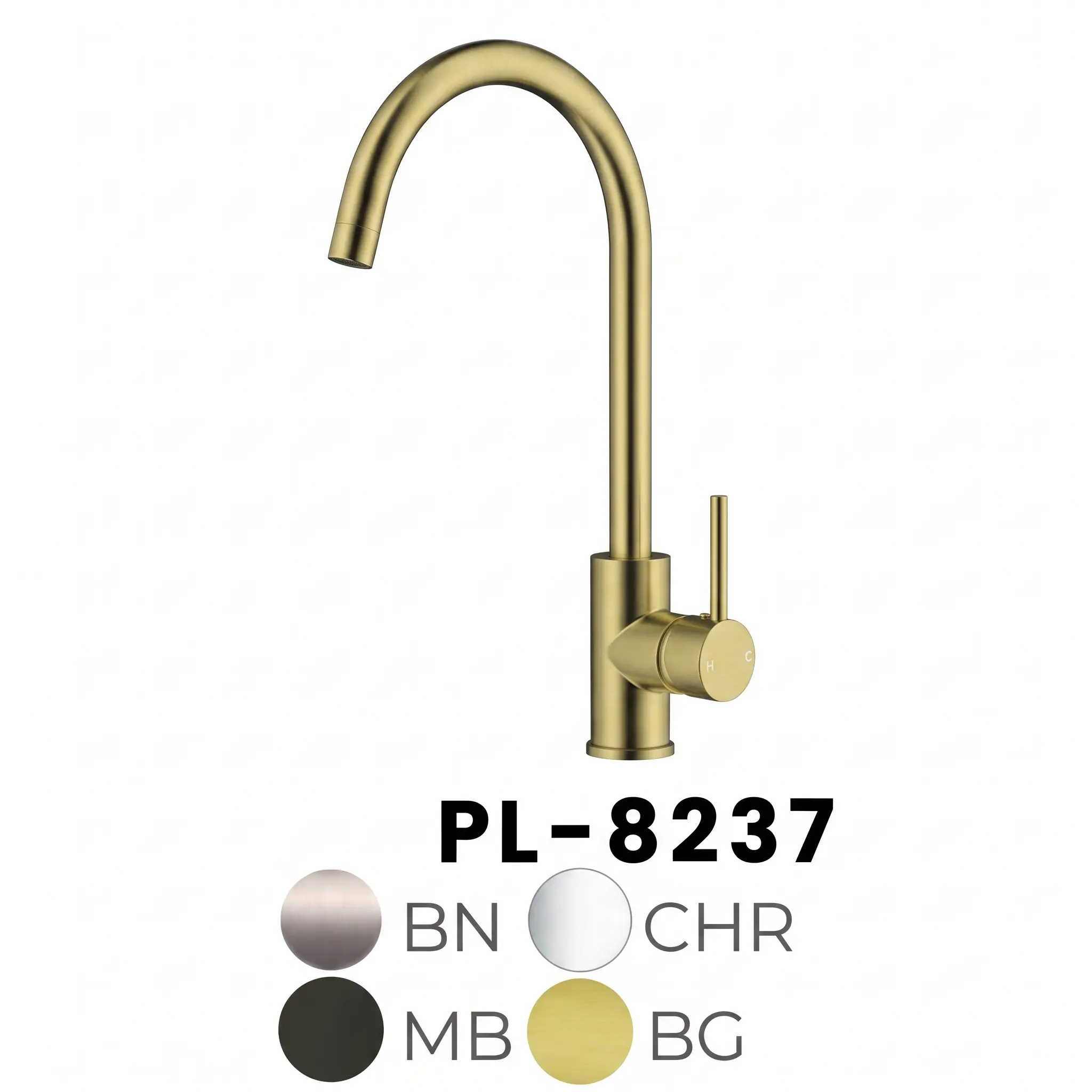 PL-8237 Single Handle Gooseneck Kitchen & Bar Faucet