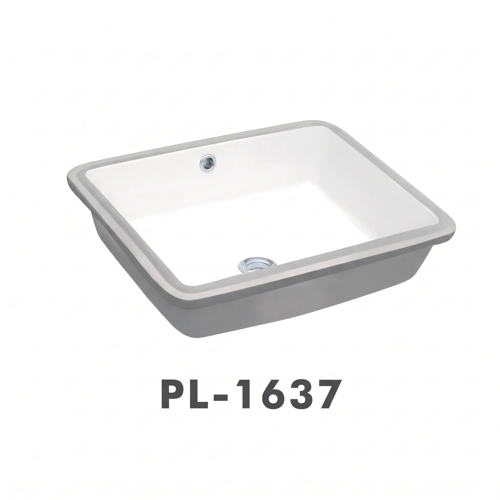 PL-1637 Rectangular Vitreous China Undermount Bathroom Vanity Sink