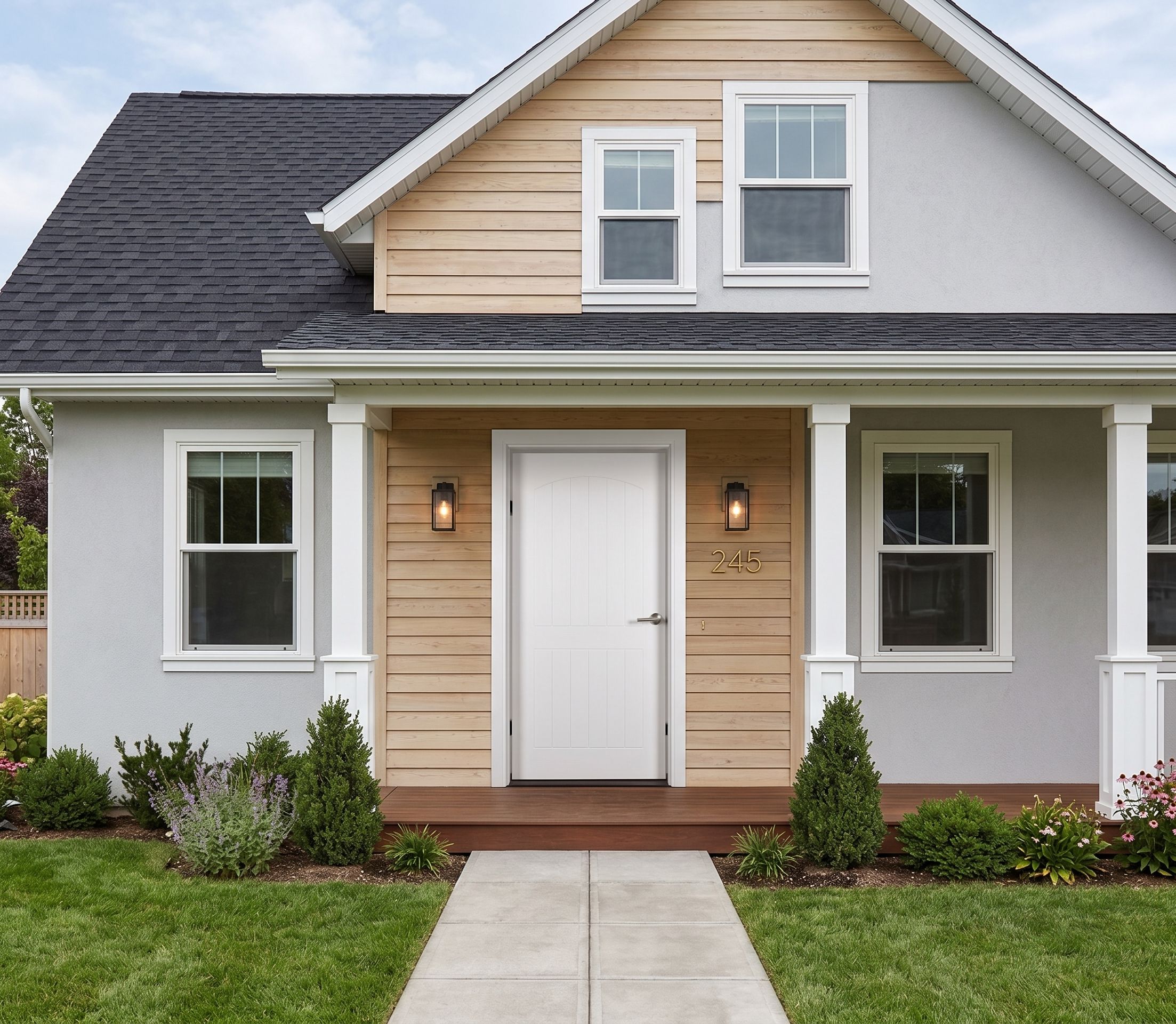 Modern 2 Panel Horizontal Plank Interior Door thumbnail 2