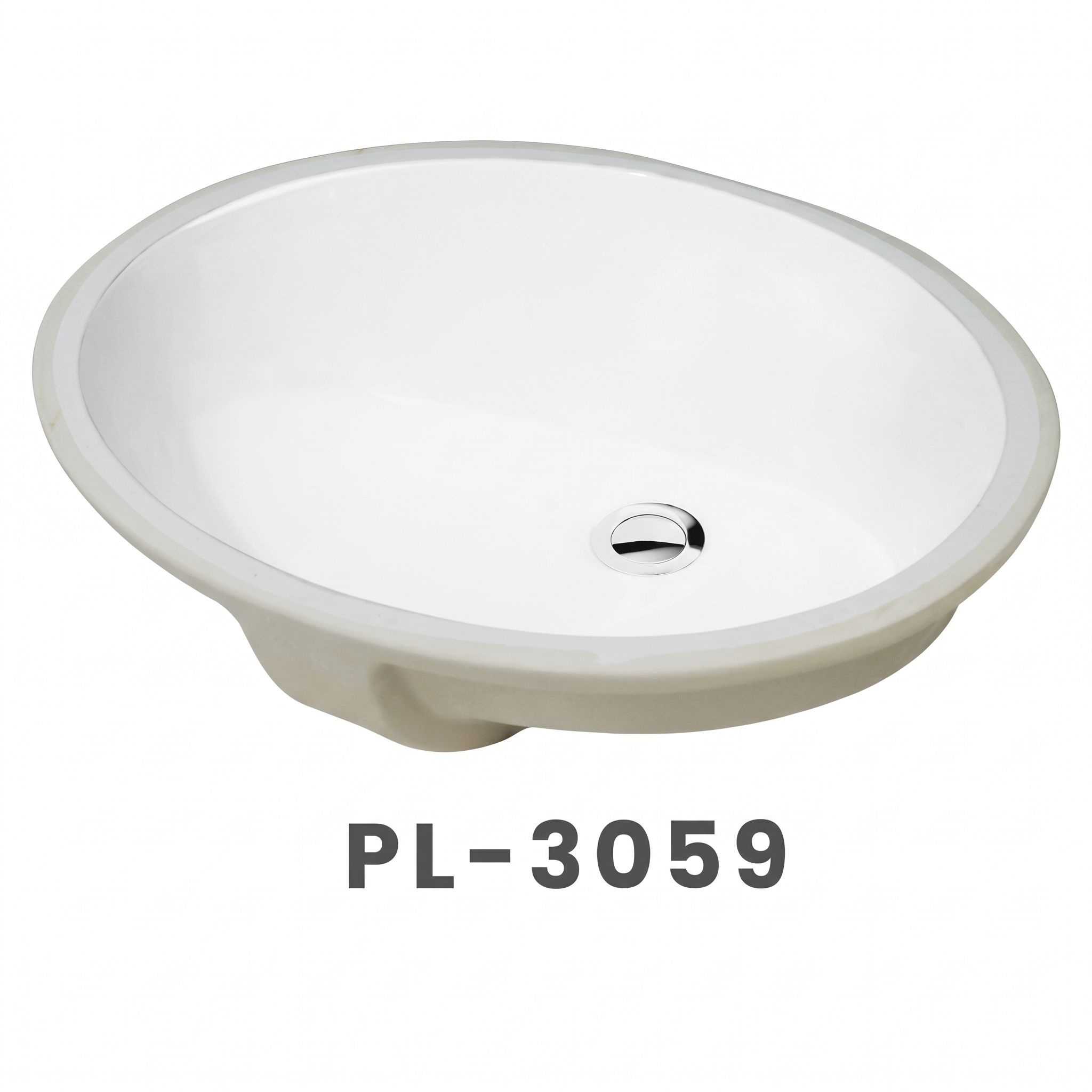 PL-3059 Oval Vitreous China Undermount Bathroom Vanity Sink
