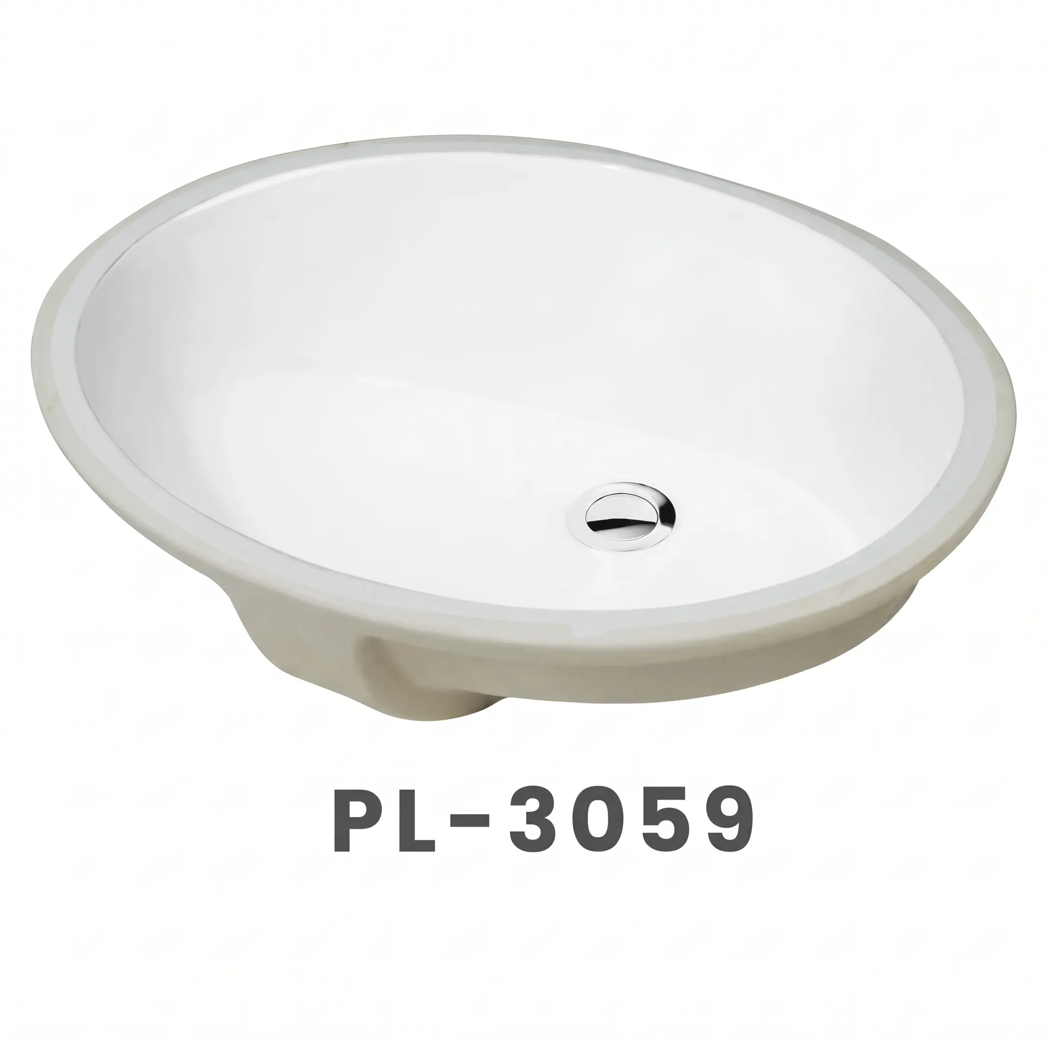 PL-3059 Oval Vitreous China Undermount Bathroom Vanity Sink