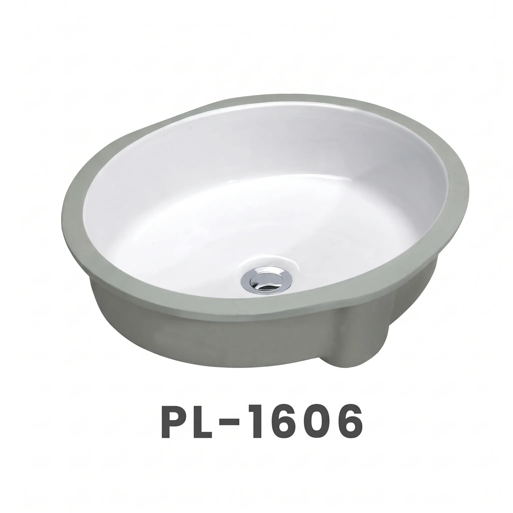 PL-1606 Oval Undermount Vitreous China Vanity Sink
