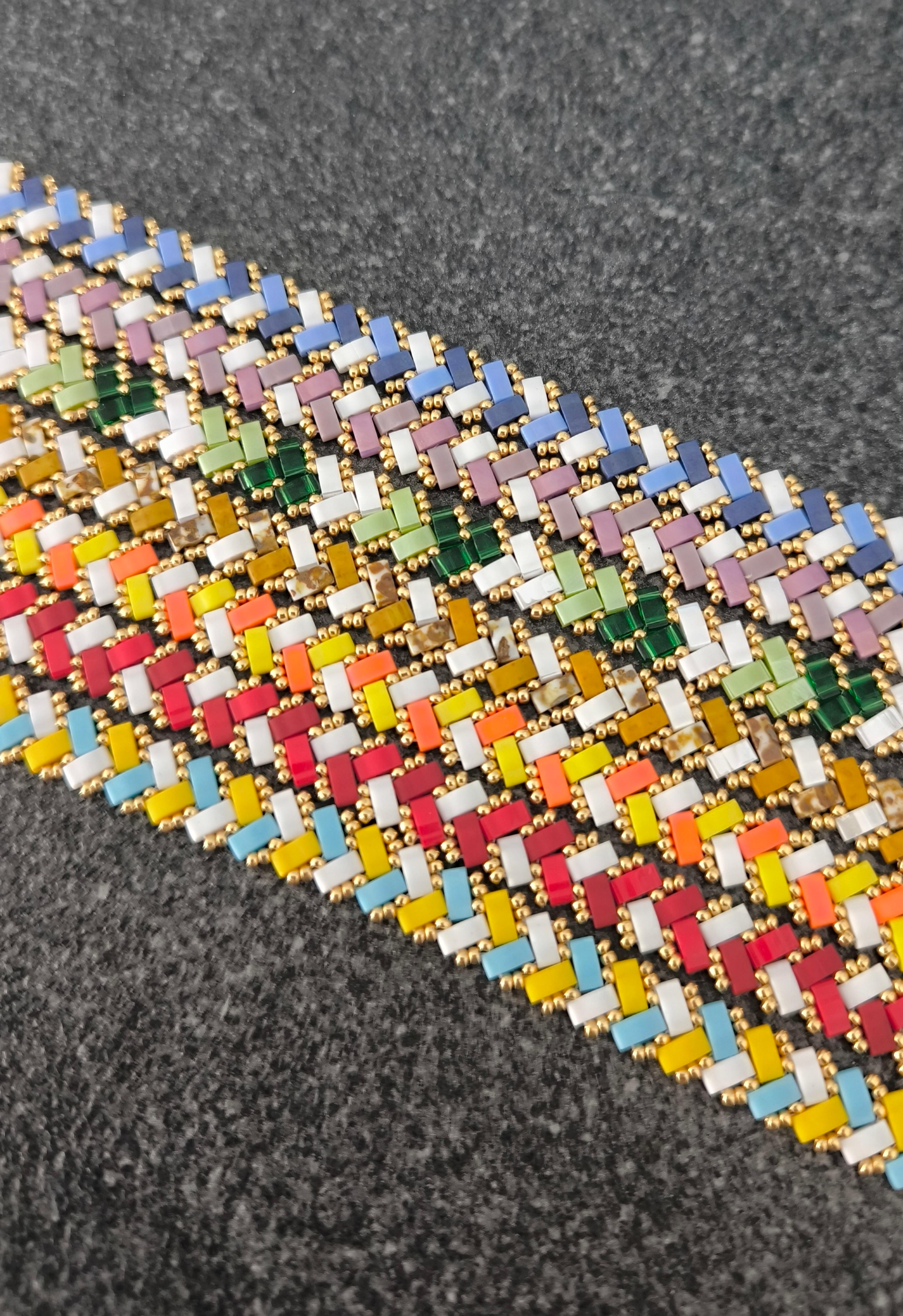 Bracelet Half Tila simple, tissé à la main en perles Miyuki