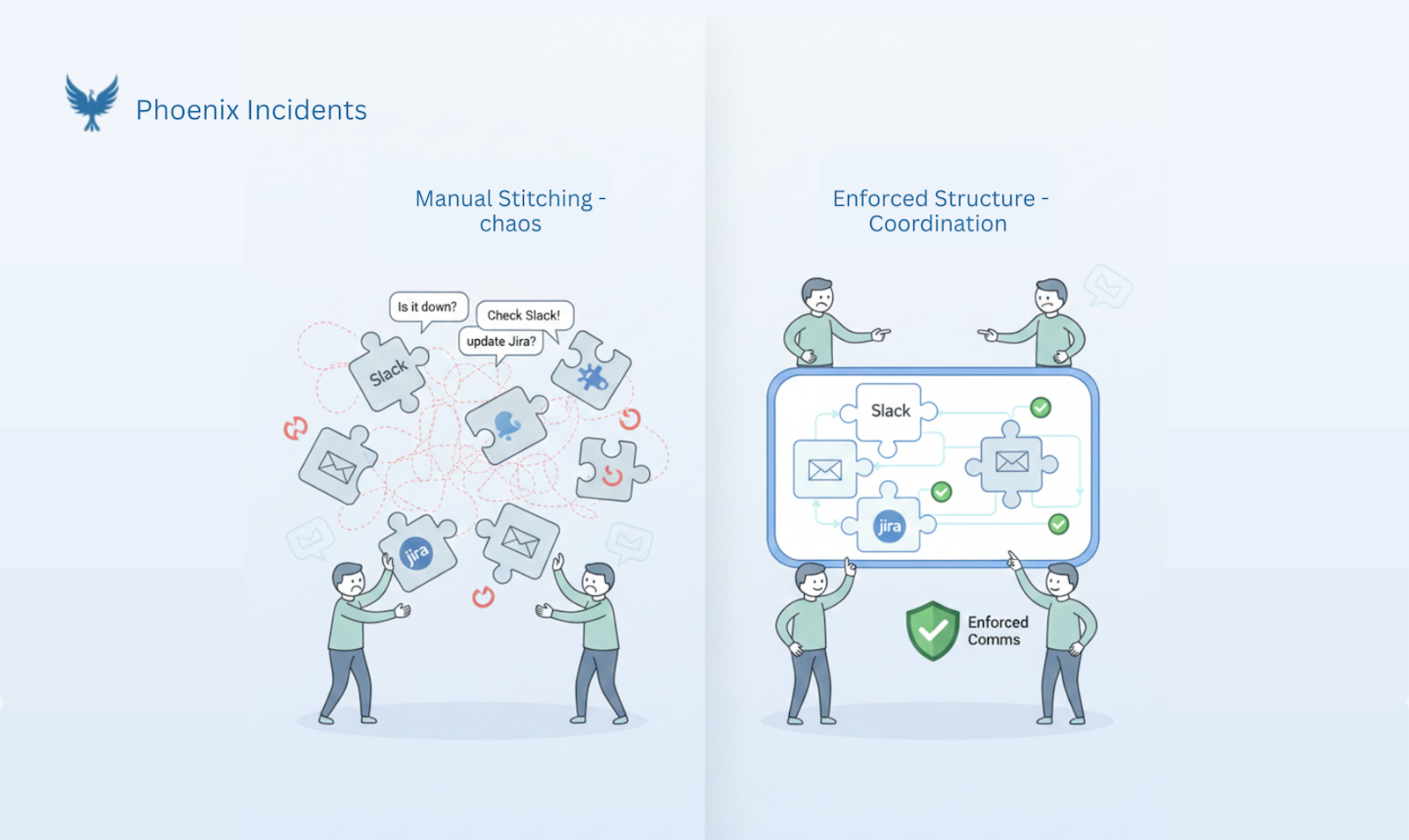 Seemless communication and updates of Phoenix Incidents across Jira and Slack
