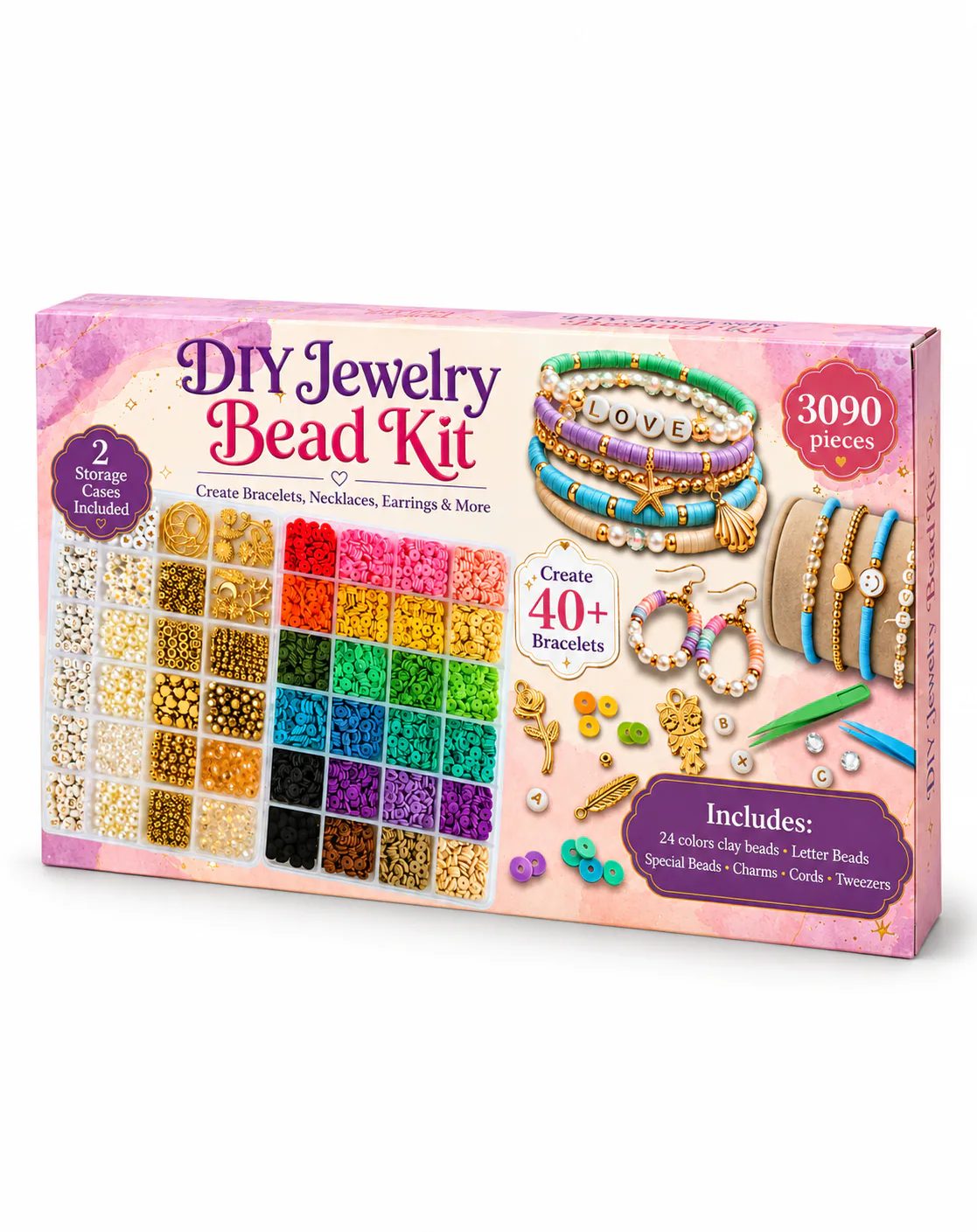 GALASET DIY jewelry bead kit with sorted colorful beads