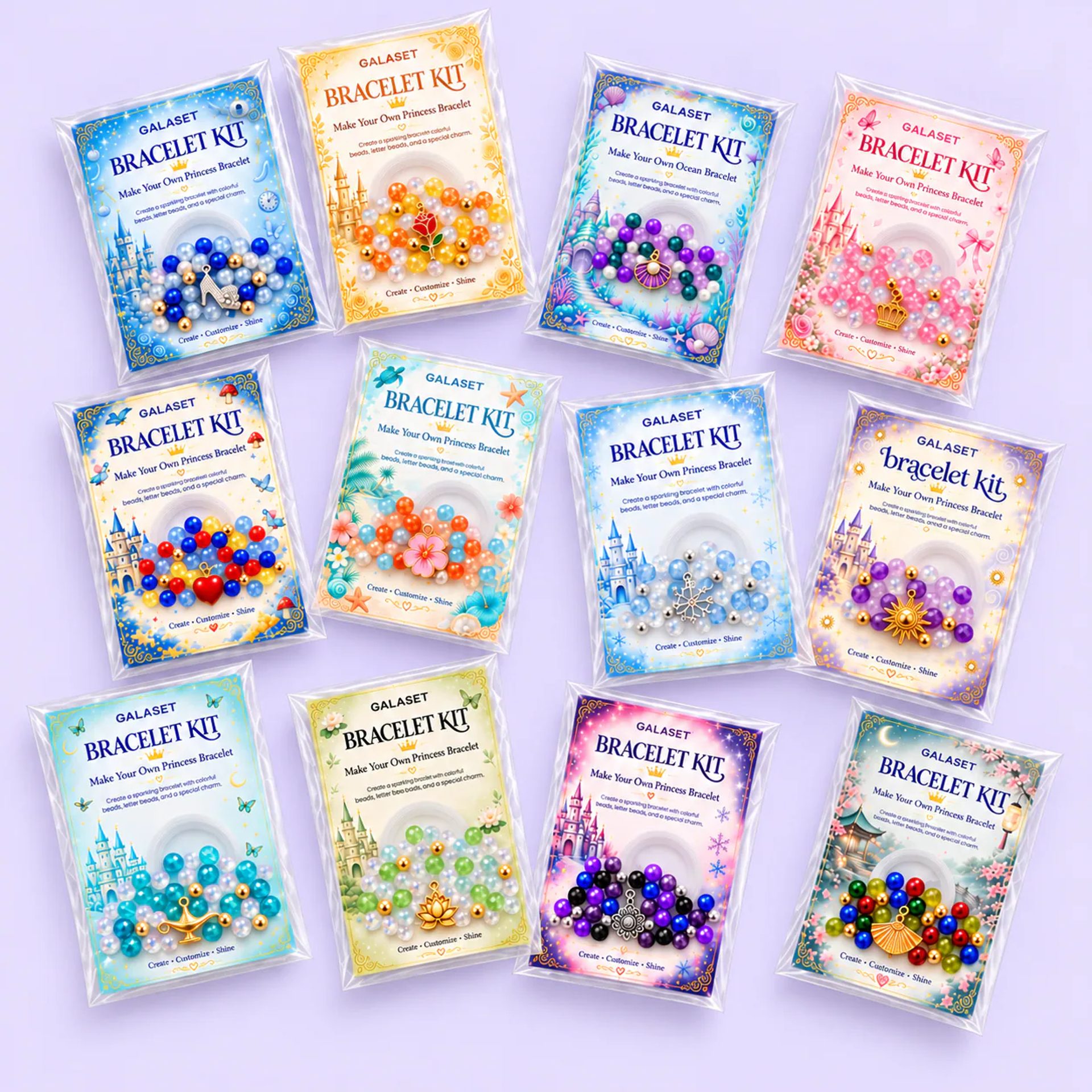 Individually packed GALASET party favor bags ready to share