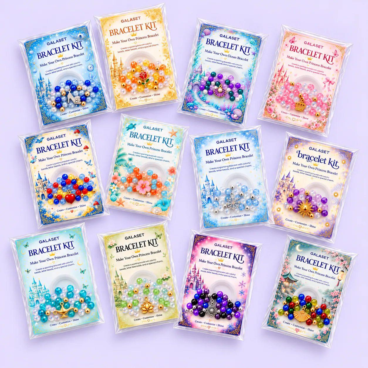 Individually packed GALASET party favor bags ready to share