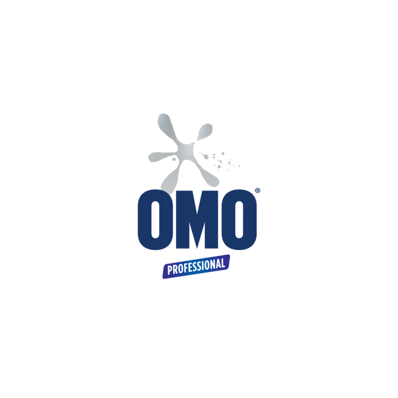 OMO Professional logo with a silver burst graphic.