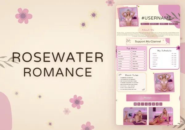Rosewater Romance — Pro exclusive Chaturbate theme
