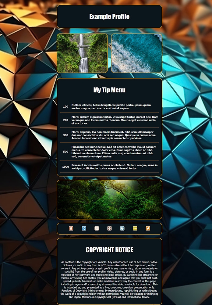 Geometric Shapeshifter theme with geometric shapes of blue and gold