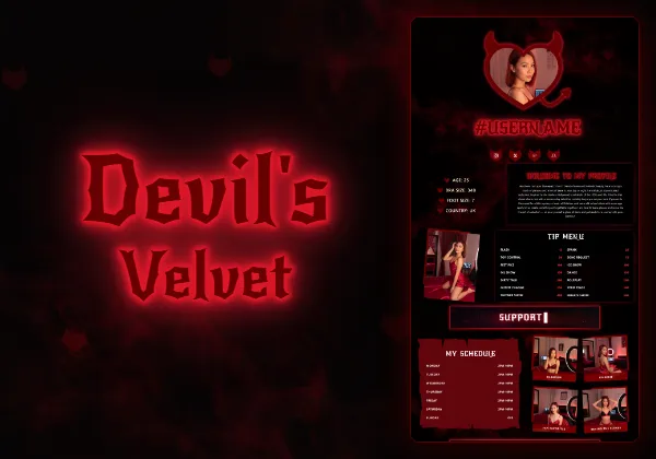 Devils Velvet — Pro exclusive Chaturbate theme