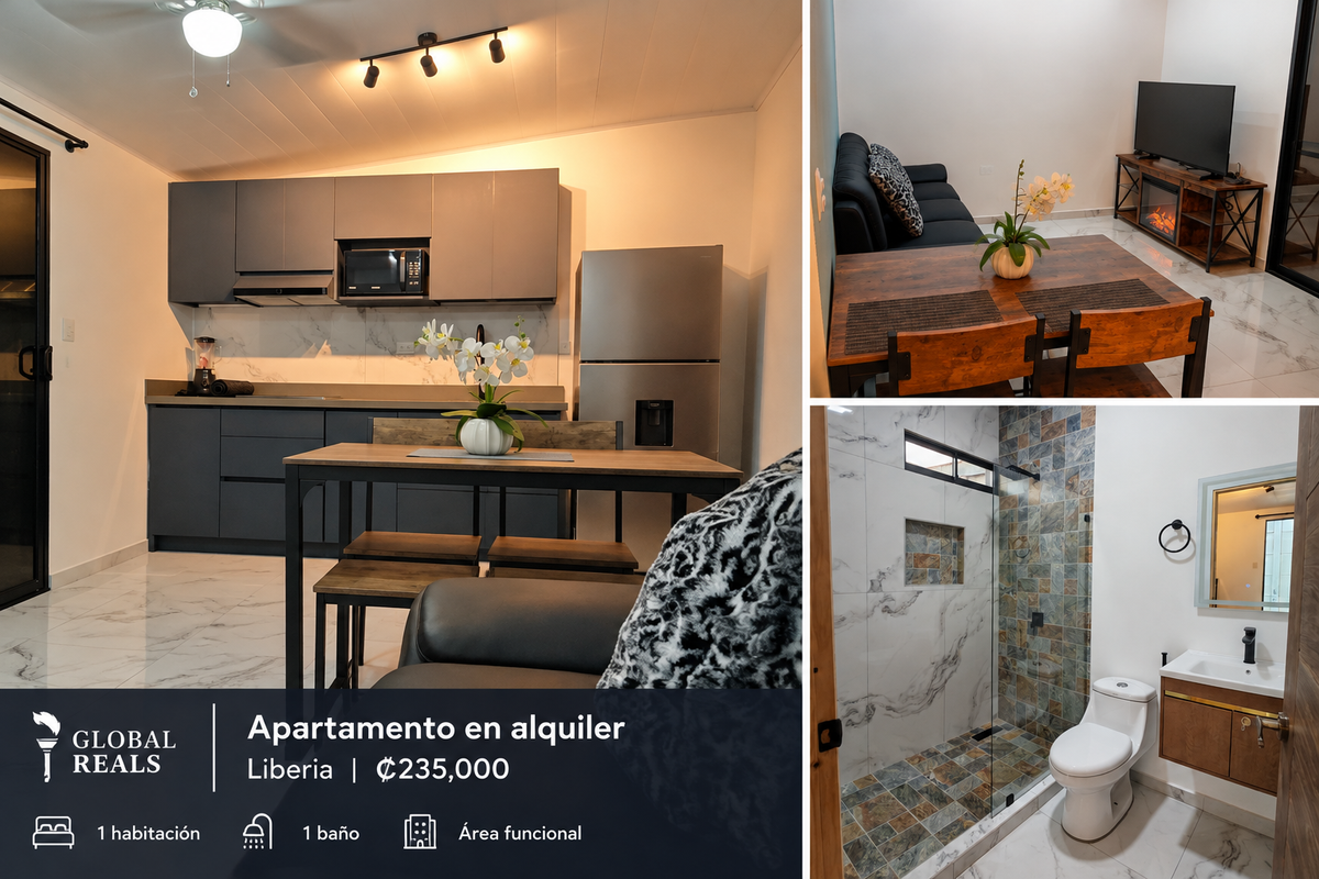 Apartamento de una habitación y un baño en alqui