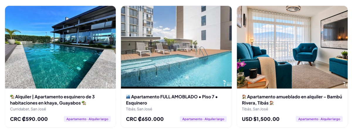 Propiedades en alquiler en San José y la Gran Área Metropolitana