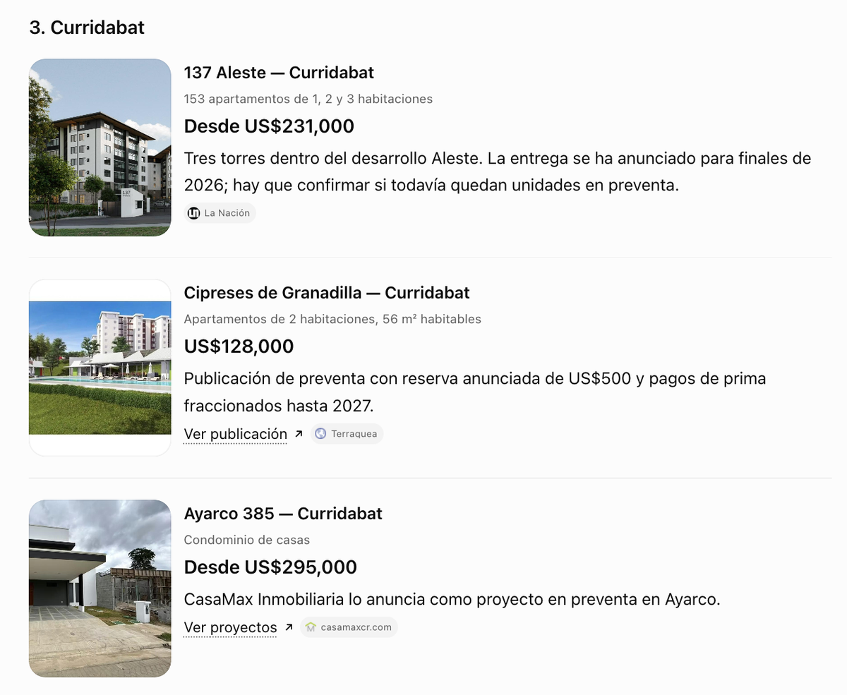 Propiedades reales en preventa Curridabat