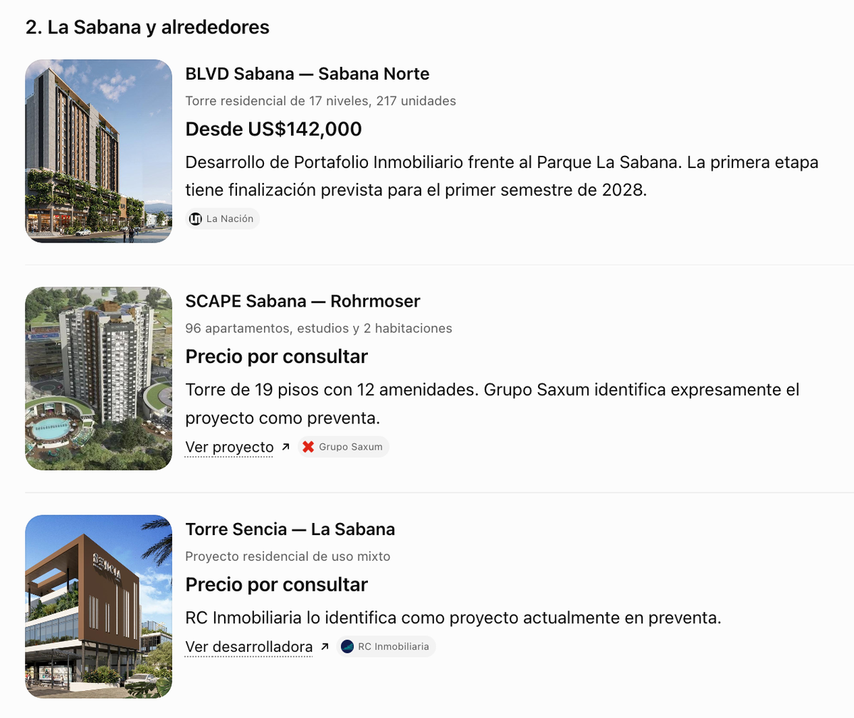 Propiedades en preventa en Sabana