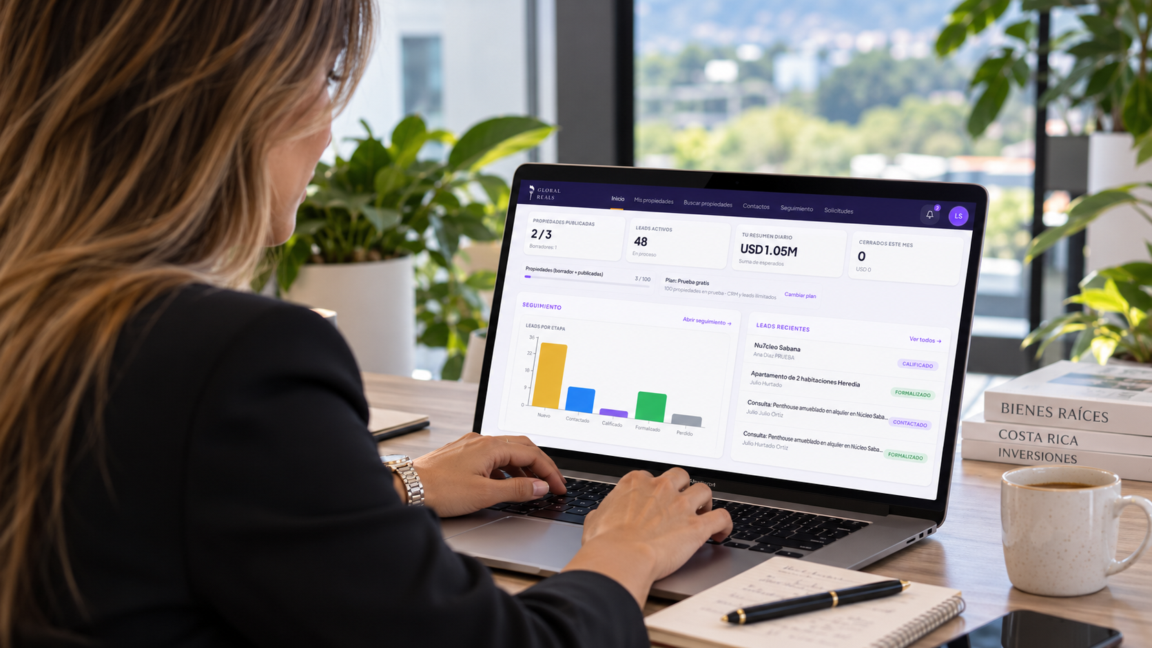 CRM inmobiliario Global Reals | Organización y seguimiento de clientes