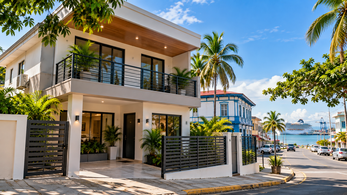 Propiedad residencial en Limón, Costa Rica, en un entorno urbano tropical cercano al Caribe. Imagen representativa del mercado inmobiliario de Limón y de las oportunidades de inversión en vivienda, alquiler y bienes raíces en la provincia
