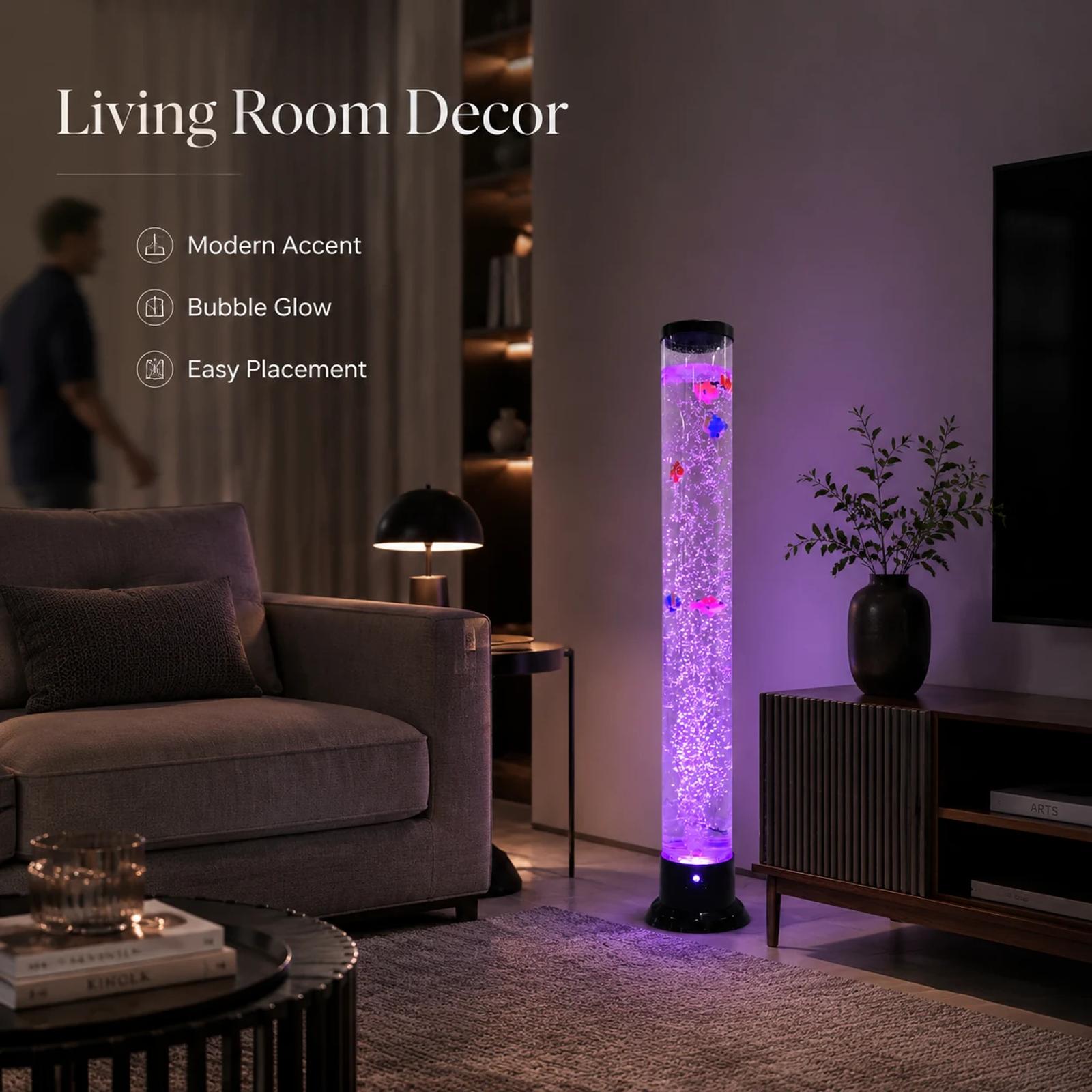 Modern LED bubble fish lamp used as living room decorative floor light