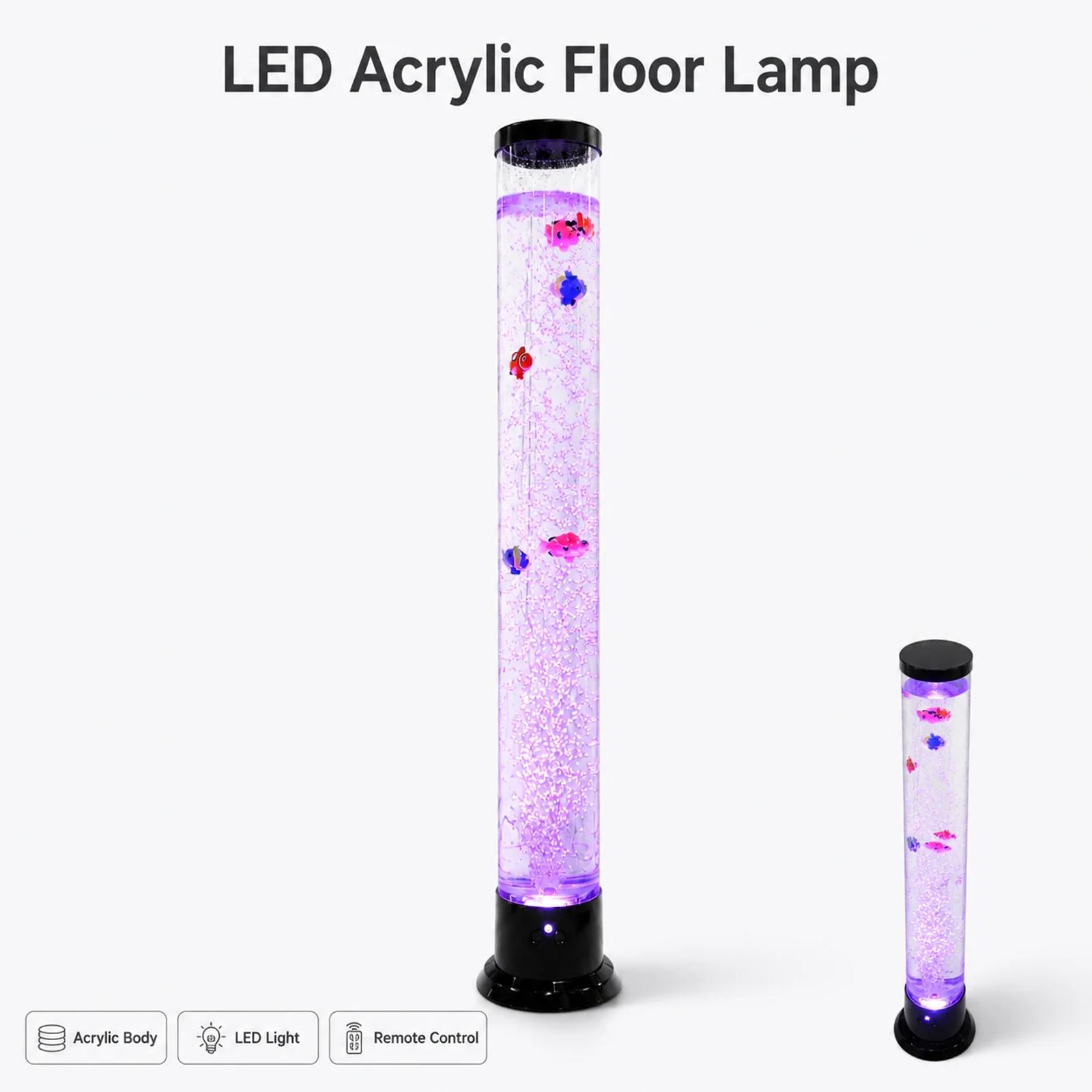 White background product view of MX-8088 LED bubble water column lamp