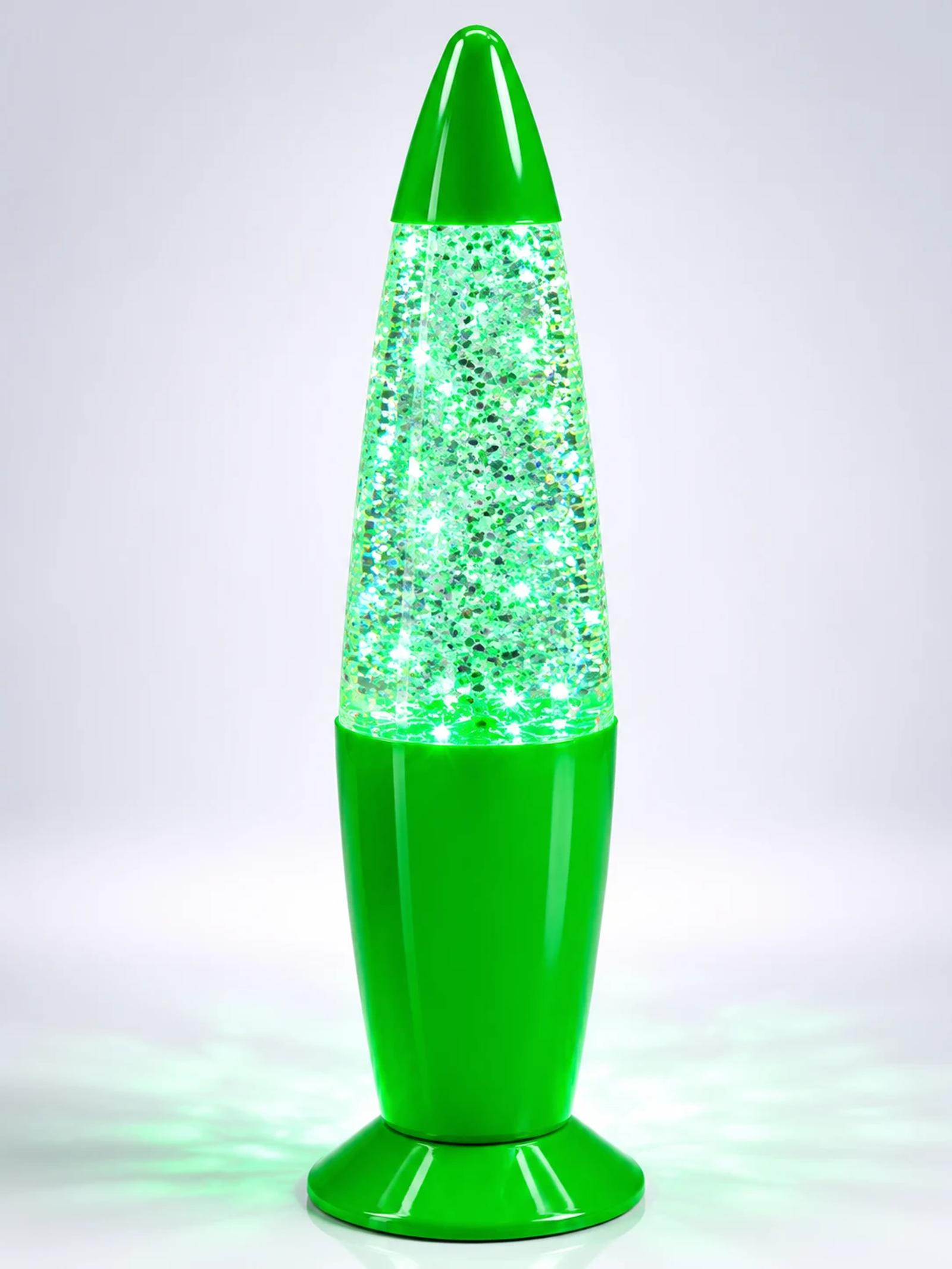 MX-2010 green mini fiber optic desktop lamp with illuminated glitter effect