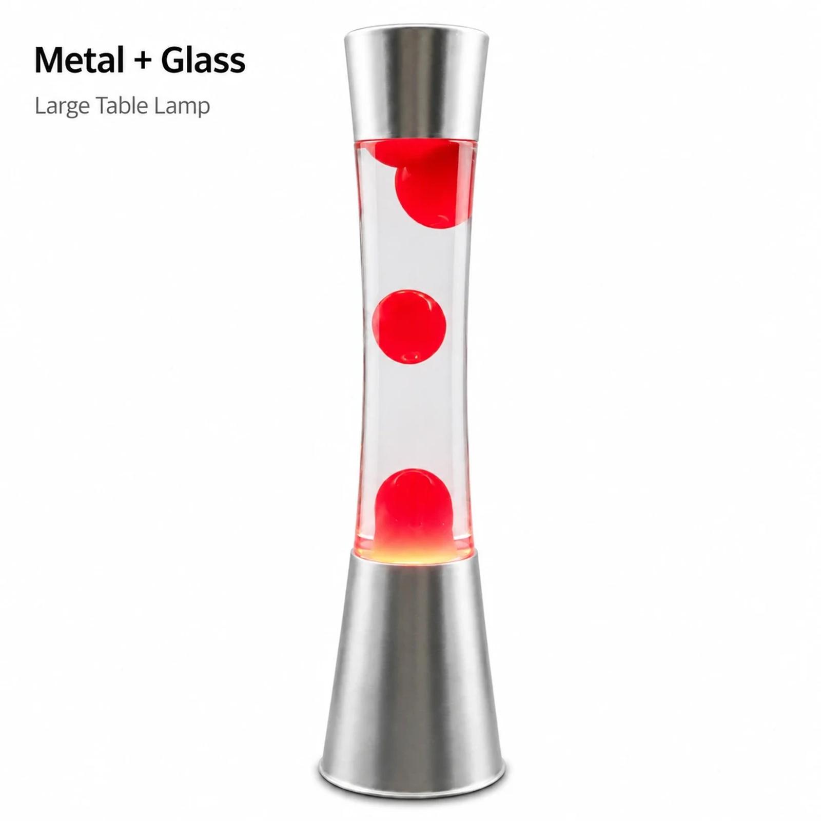 MX-3101 metal and glass lava lamp front product view with plug-in switch control