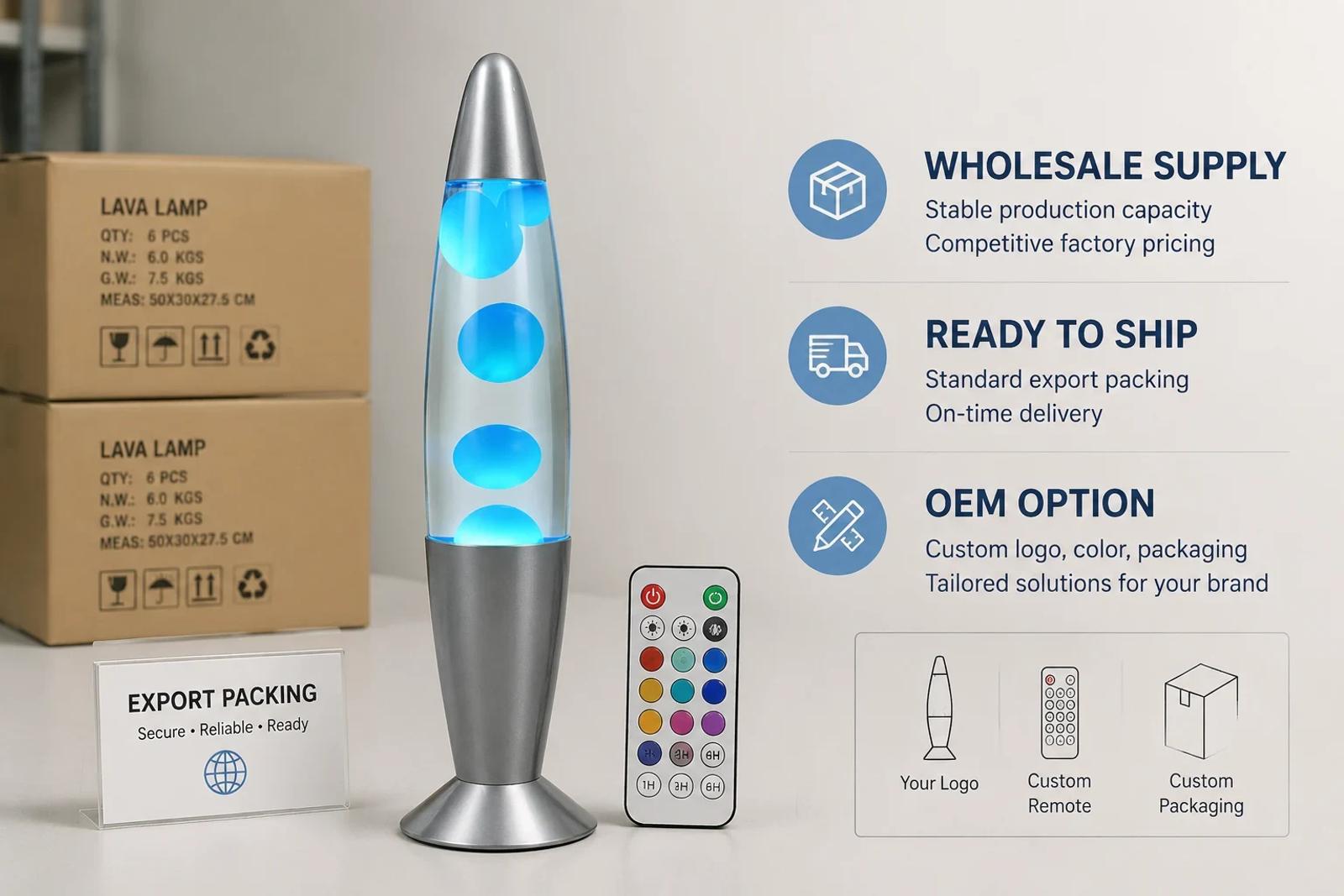 Wholesale supply support image for MX-3011L 14 inch LED lava lamp with color box packing direction