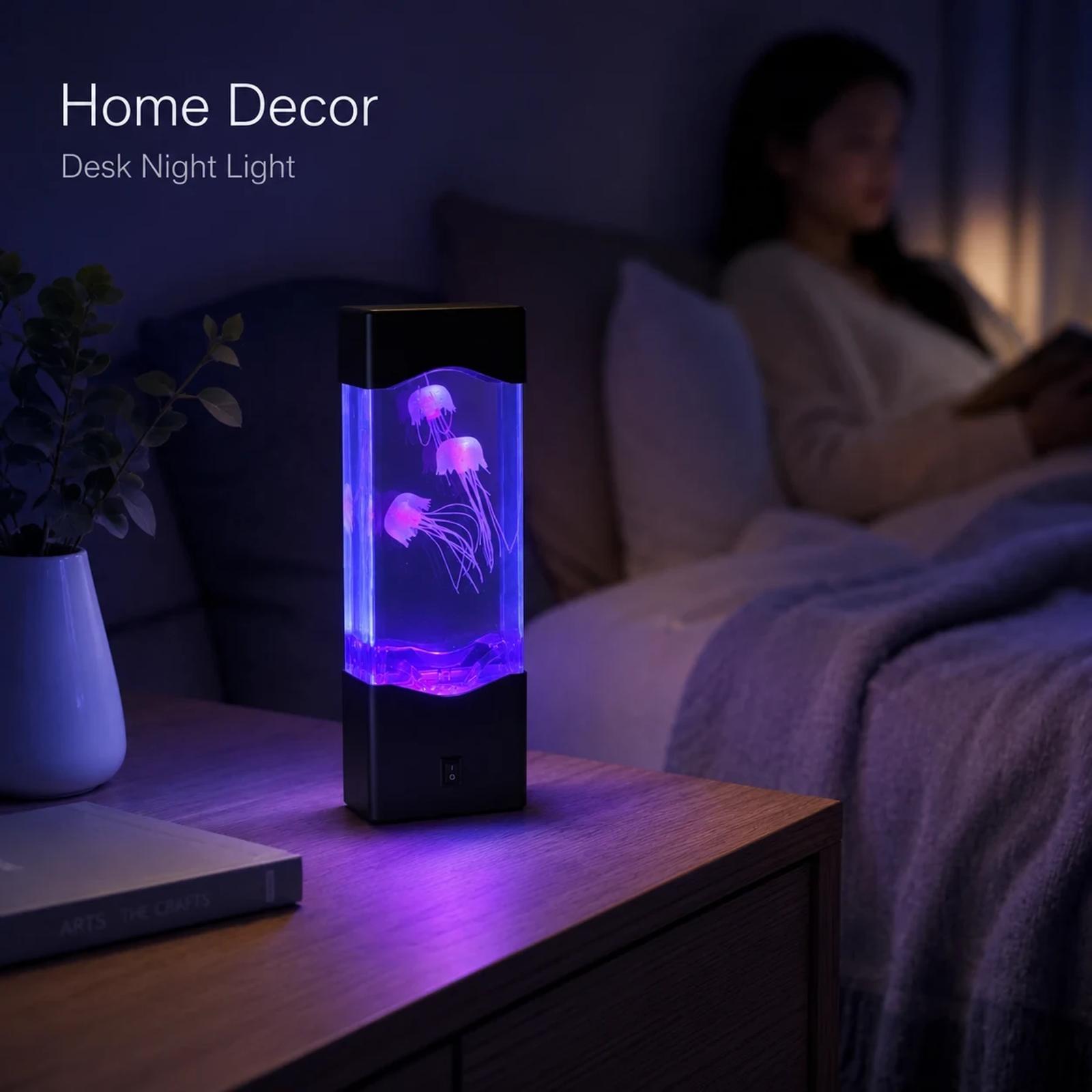 MX-5013 RGB jellyfish night light used as a bedroom and home decoration atmosphere lamp