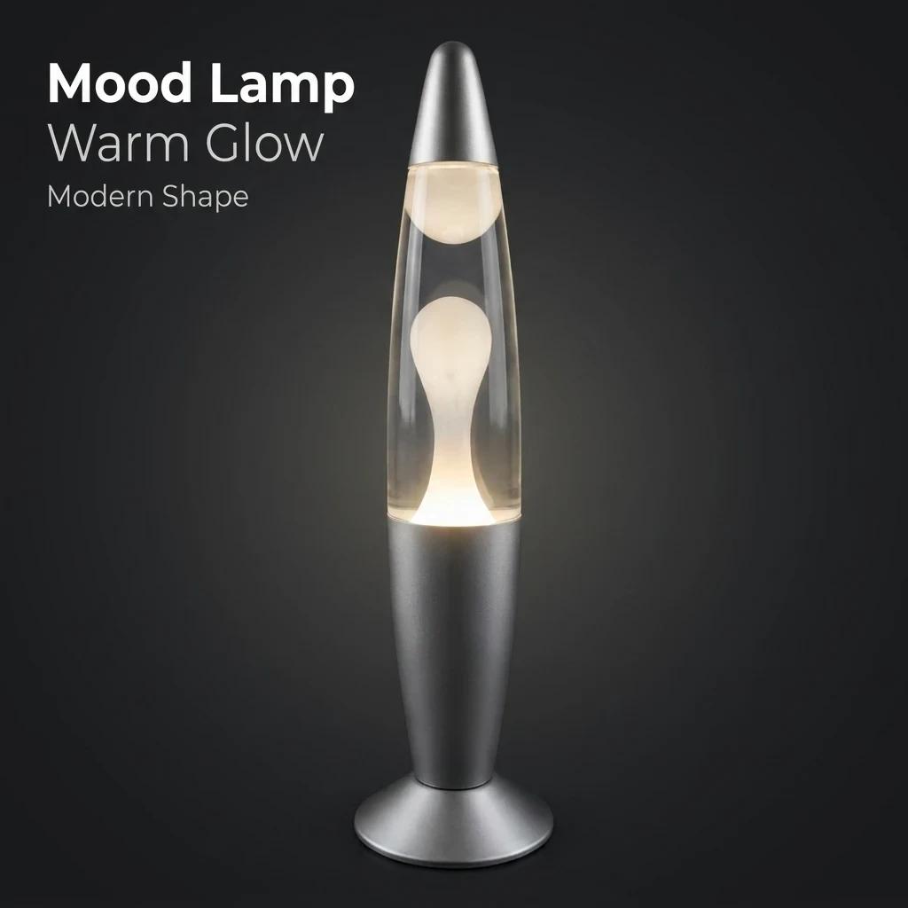 MX-3011 wax flow lava lamp glowing as a decorative night light with warm ambient effect