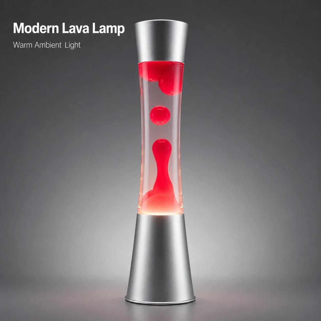 MX-3101 16 inch metal base lava table lamp with warm flowing lava effect