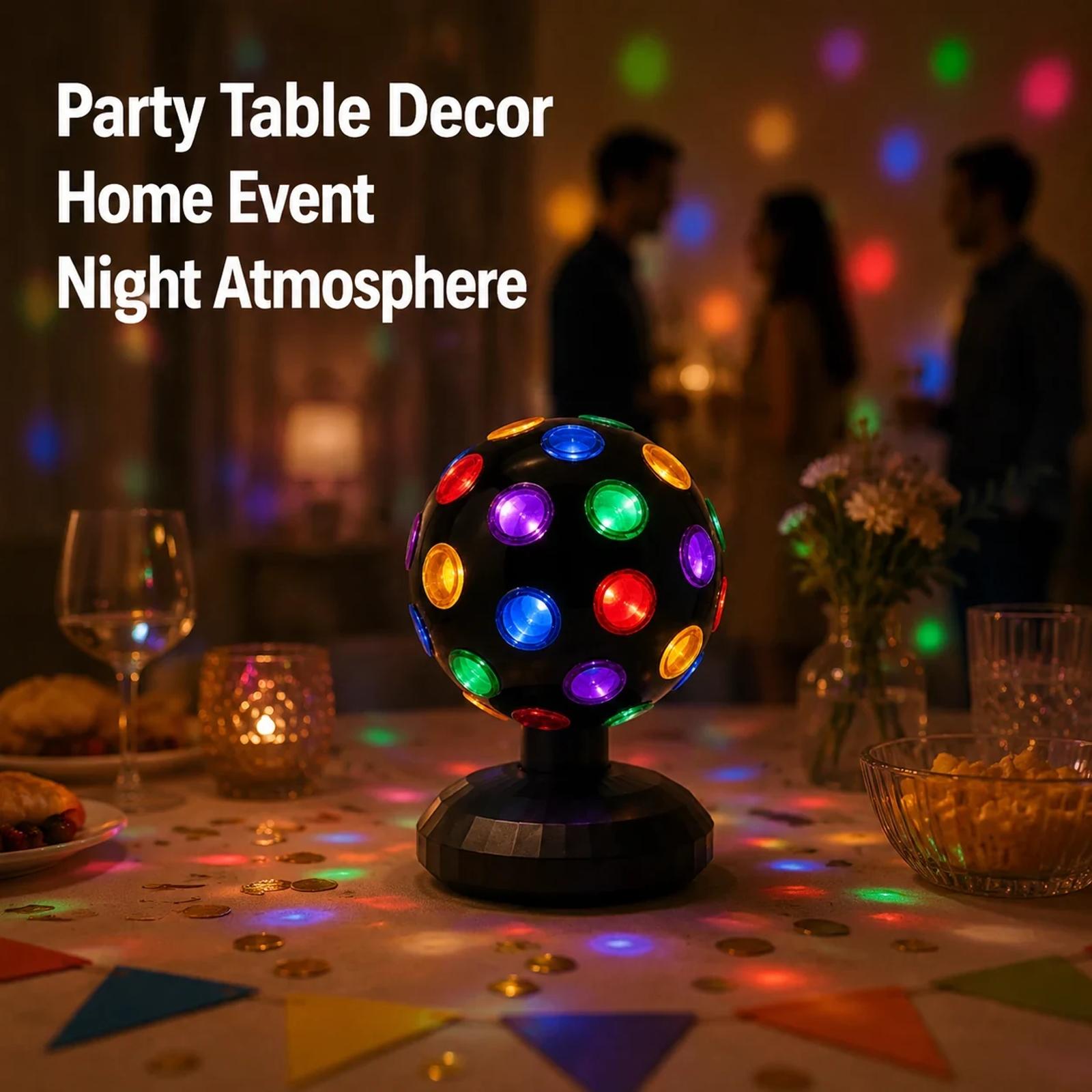 MX-6015 disco ball party light used as a colorful home party and room decoration light