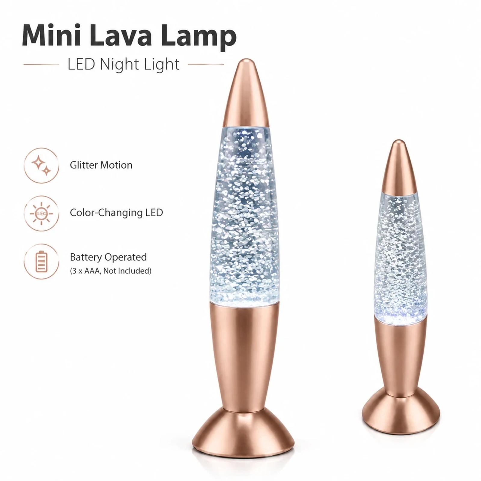 Complete MX-3017 copper tone glitter lamp product view for website product recognition