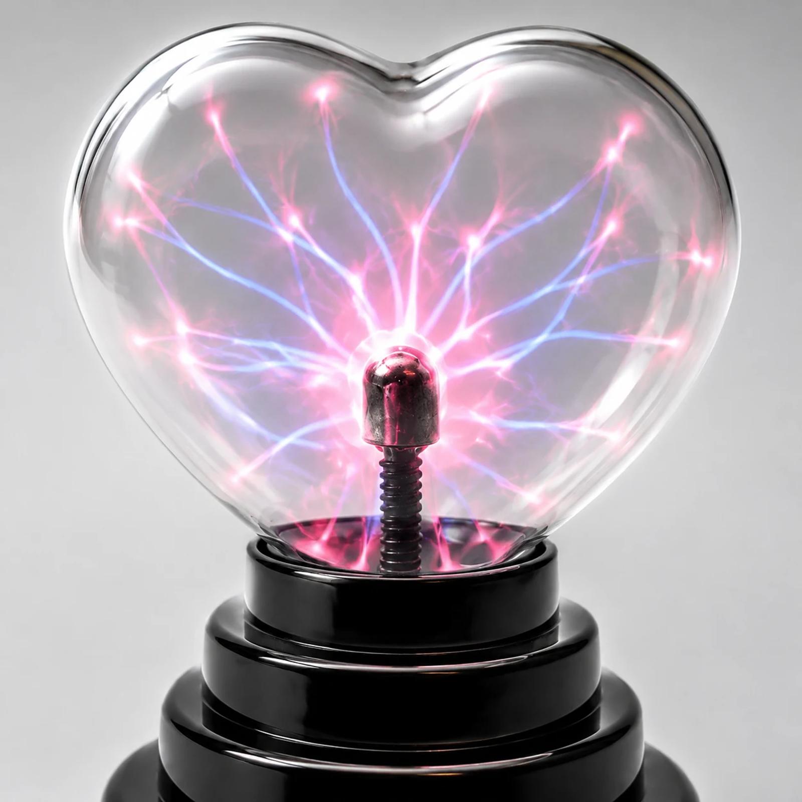 MX-7032 plasma lamp close detail showing the heart glass globe and central electrode