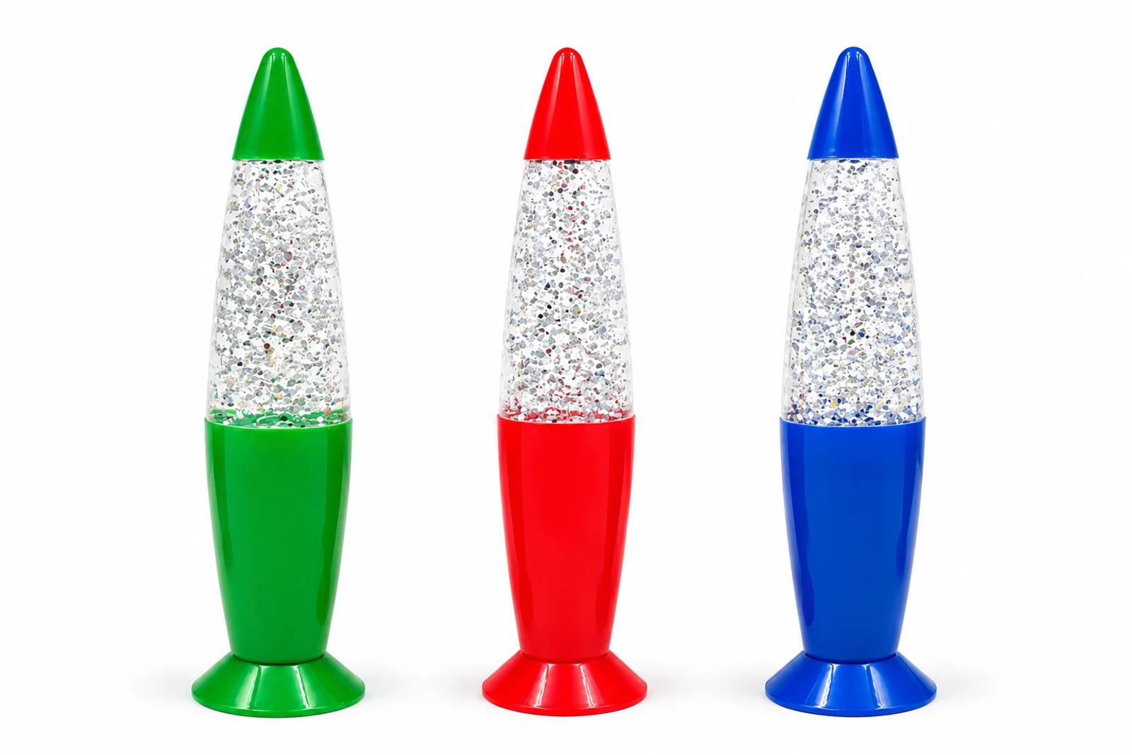 MX-2010 mini fiber optic night light showing red green and blue color options