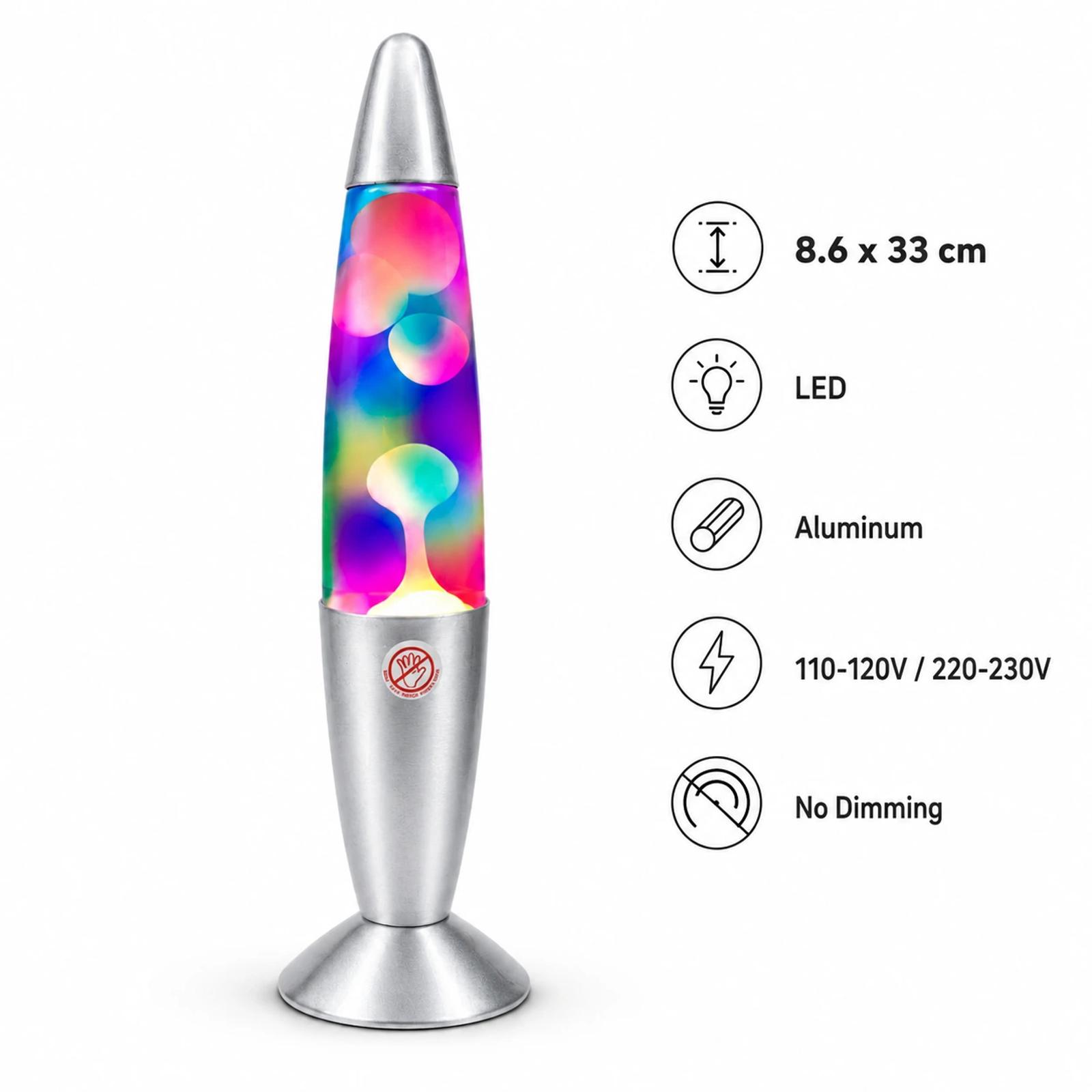 Feature overview image for MX-3011C decorative lava lamp with conservative parameter presentation.